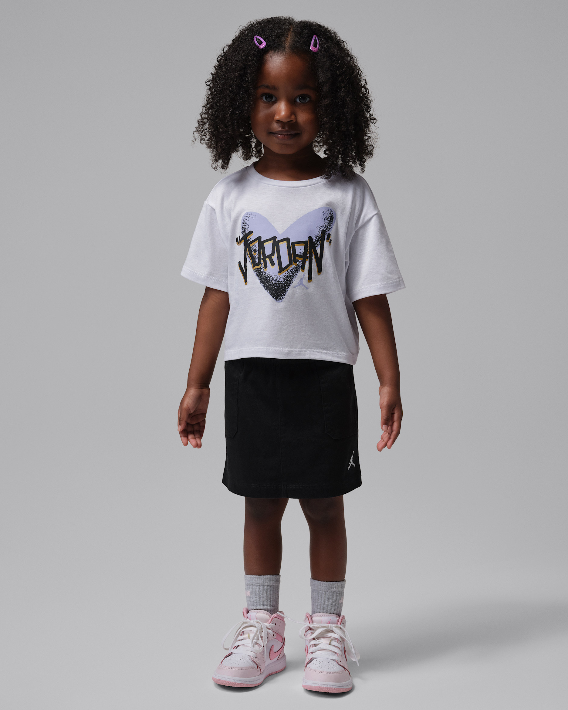 Jordan Toddler I Heart Jordan 2-Piece Skirt Set - Black
