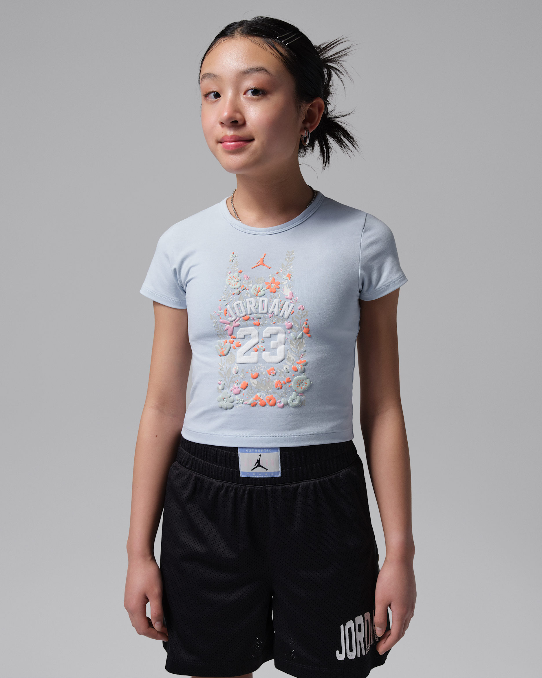 Jordan Big Kid's Floral Jersey T-Shirt - Blue