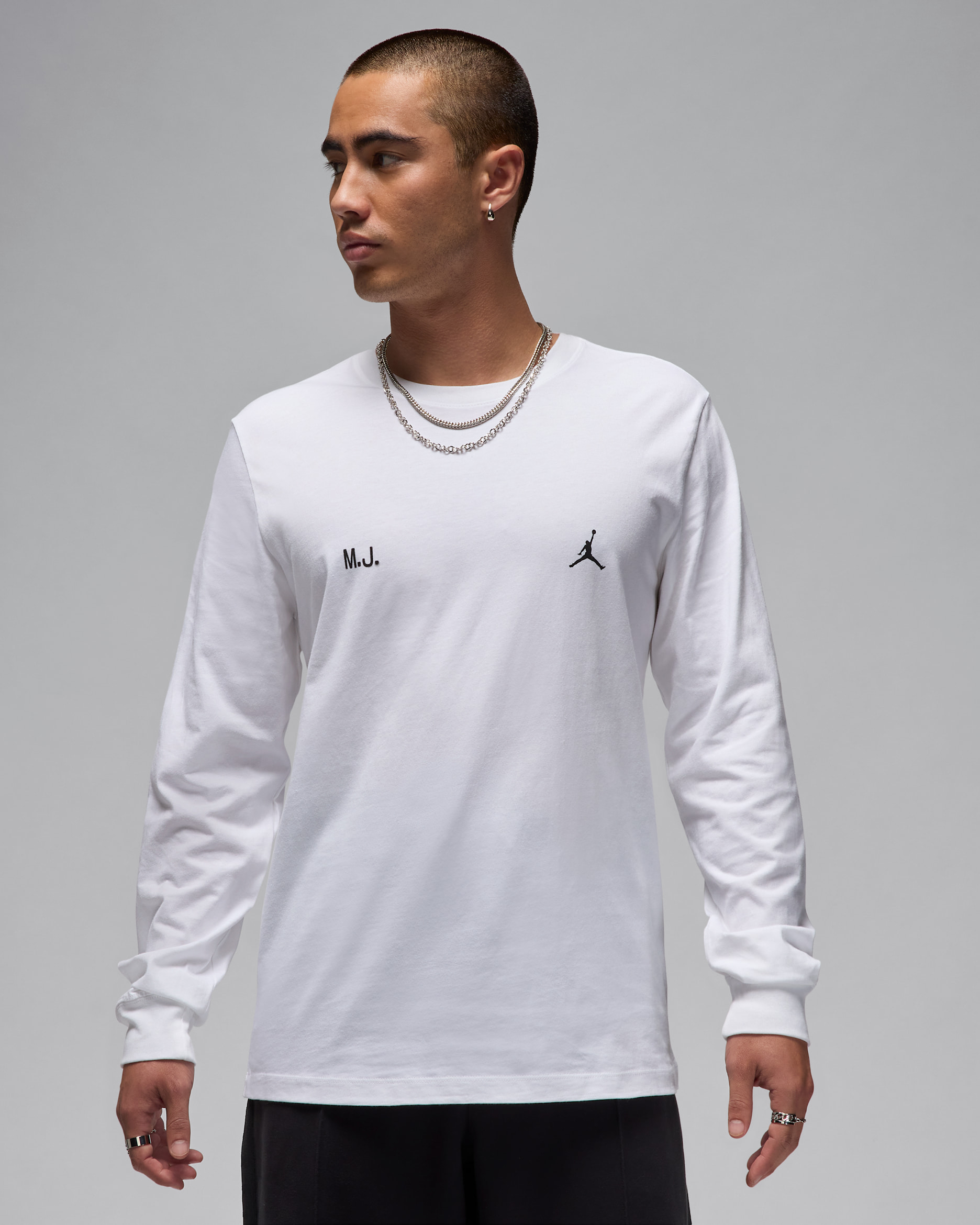 Jordan Men's Long-Sleeve Top - White/Black/Black