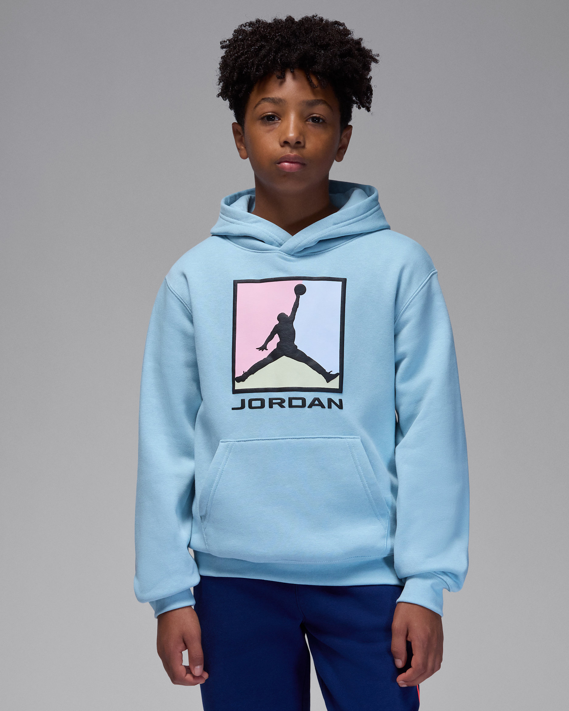 Jordan Essentials Big Kids' Fleece Baseline Pullover Hoodie - Ocean Bliss