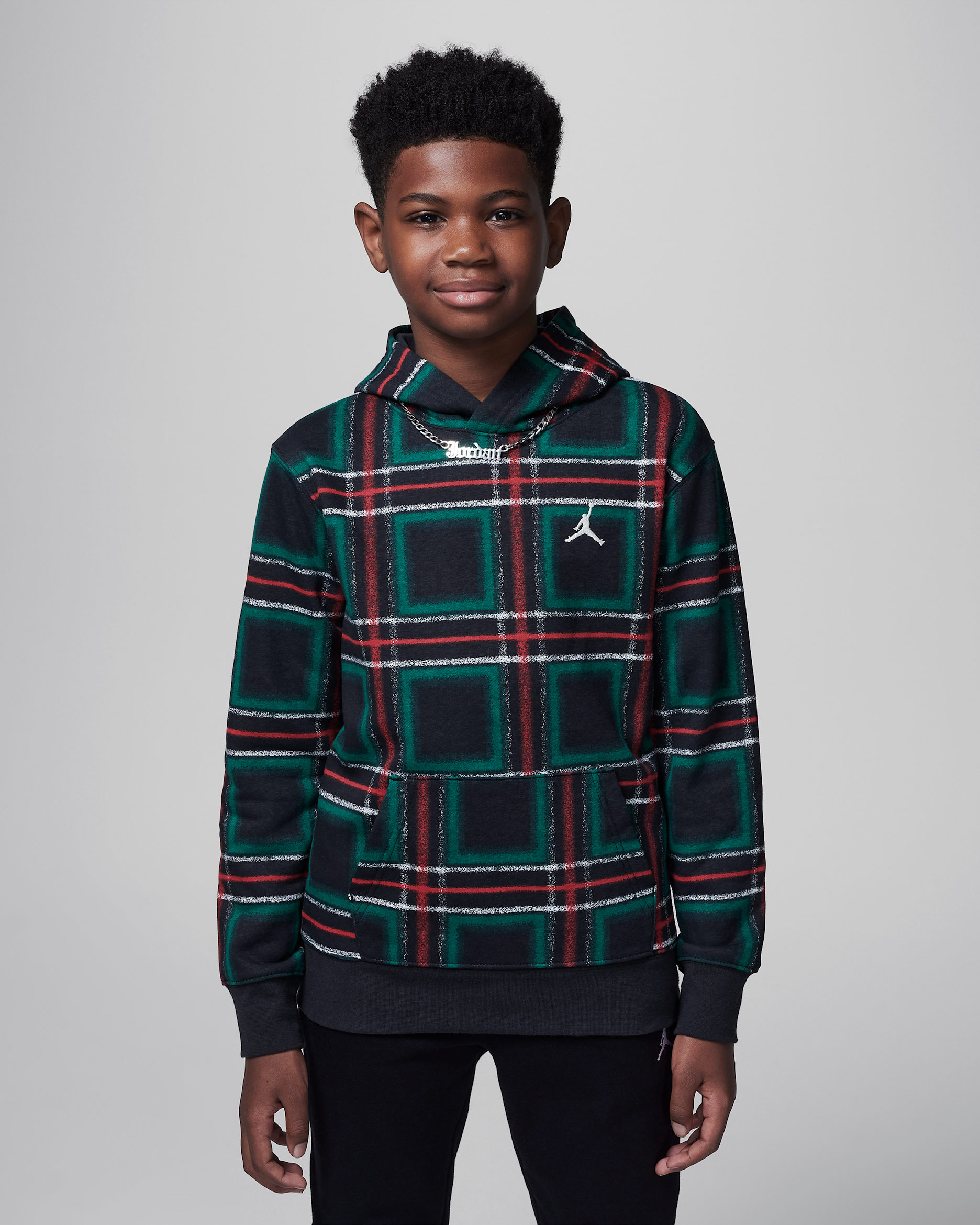 ジョーダン ブルックリン エッセンシャル ジュニア ホリデー フリース プルオーバー パーカー - ブラック