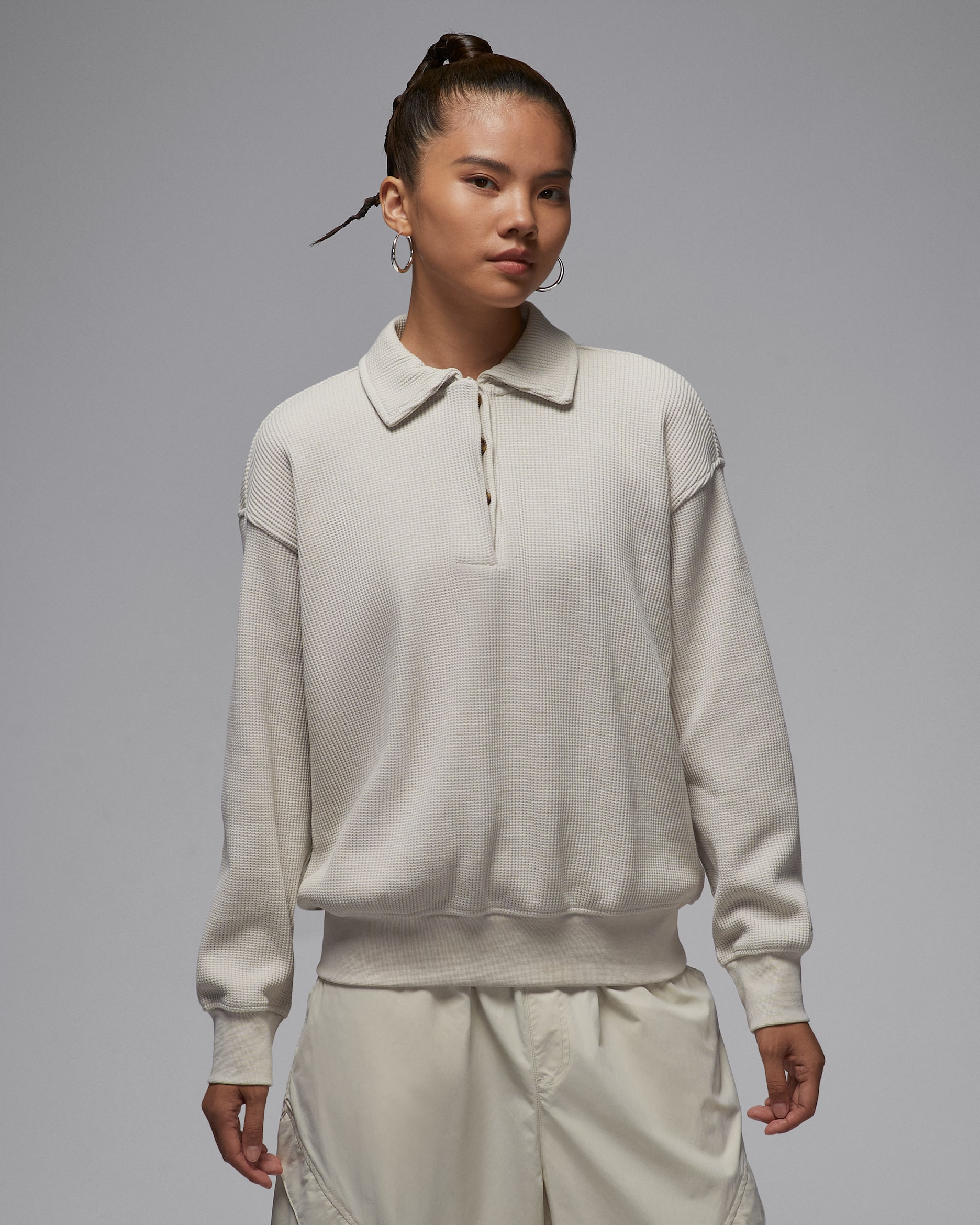 ジョーダン フライト ウィメンズ ロングスリーブ ワッフルトップス - ライトオールウッドブラウン