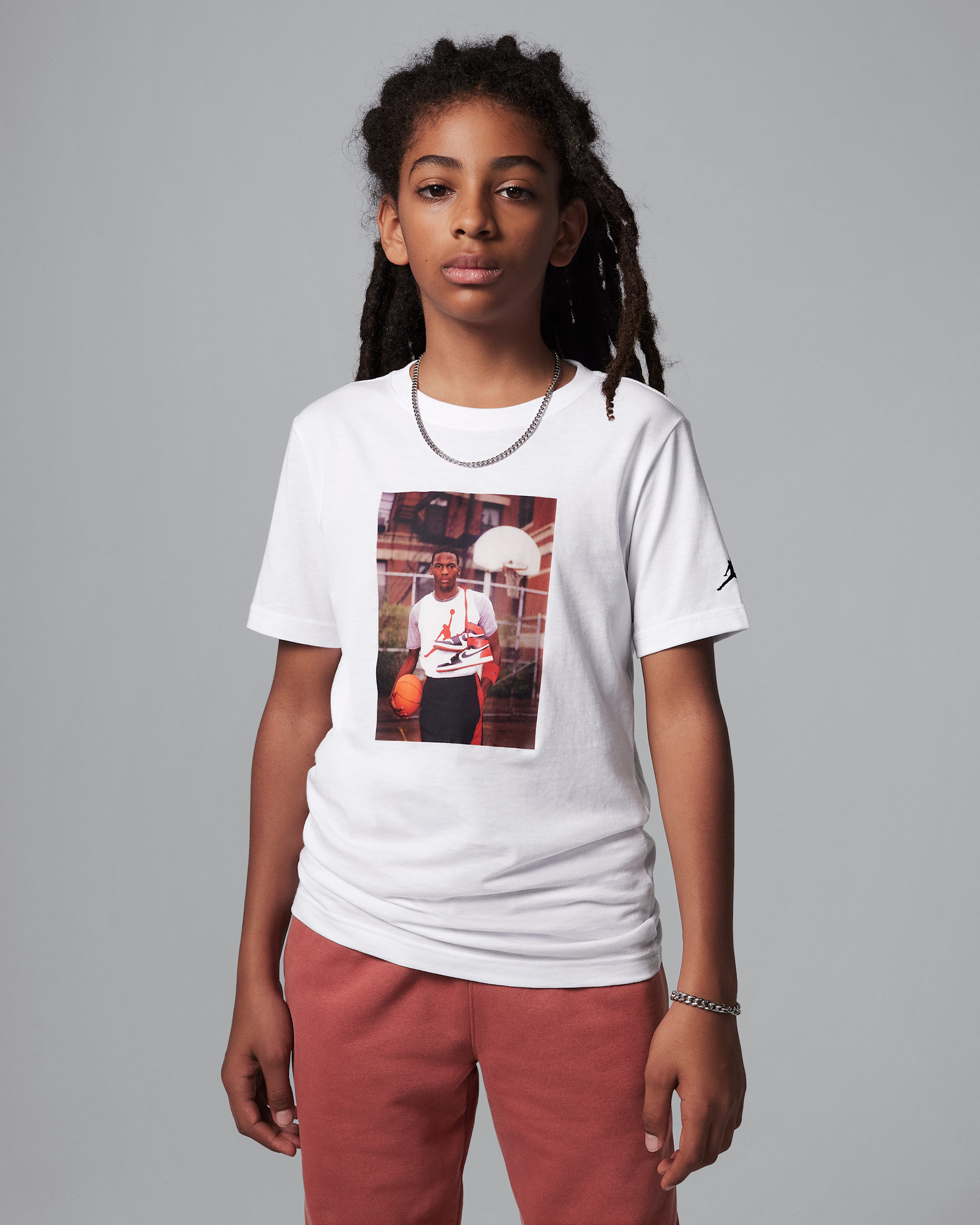 Jordan Big Kids' MJ Photo T-Shirt - White