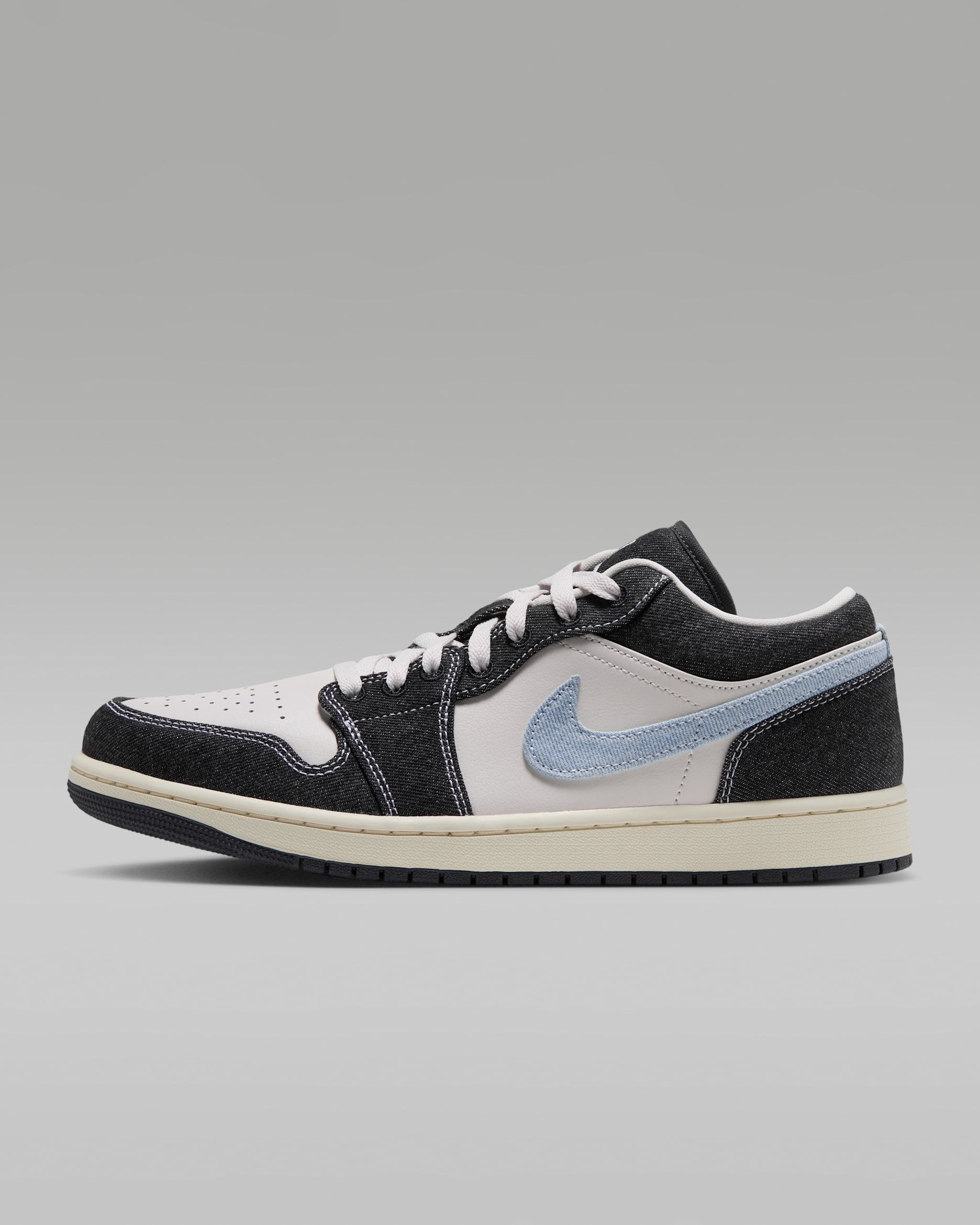 Air Jordan 1 Low SE-sko til mænd - Phantom/Coconut Milk/sort/Light Armory Blue