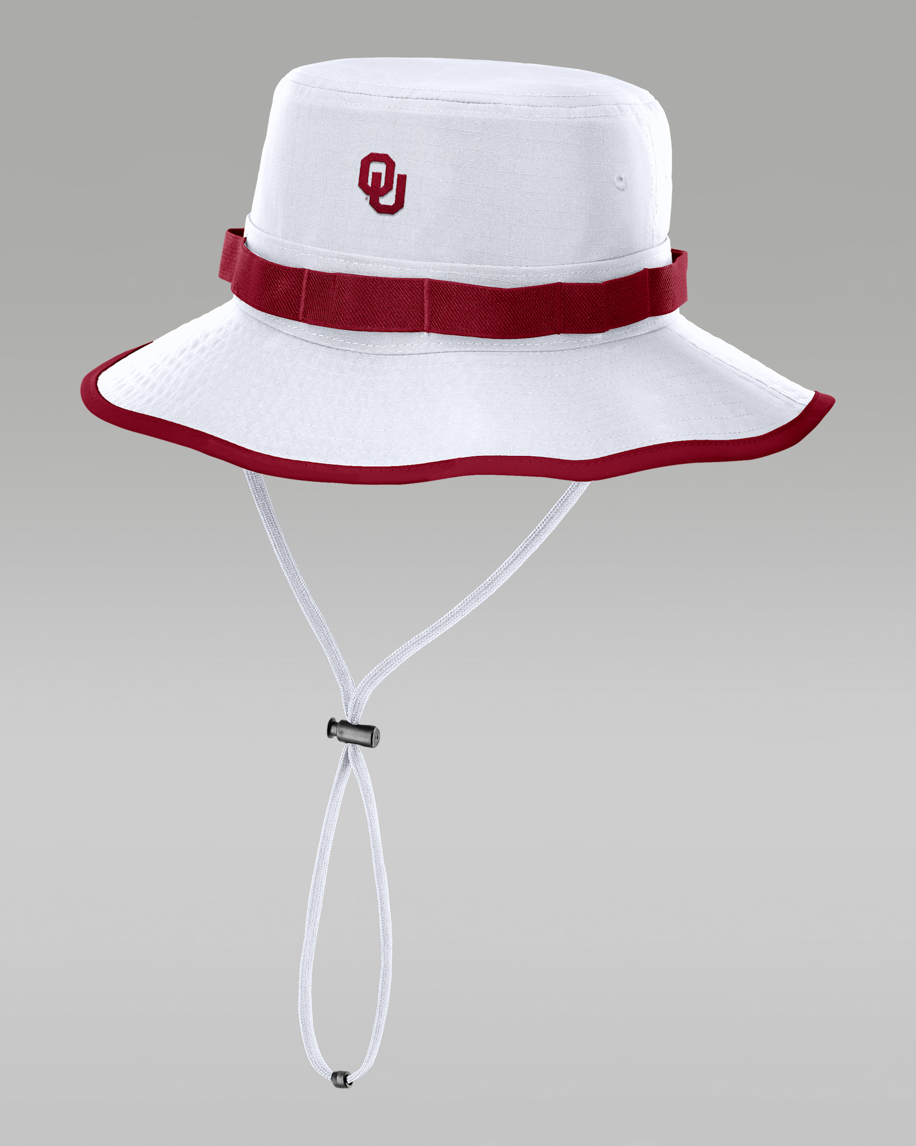 Oklahoma Sideline Apex Boonie Men's Jordan Brand Dri-FIT College Bucket Hat - White/Crimson/Crimson