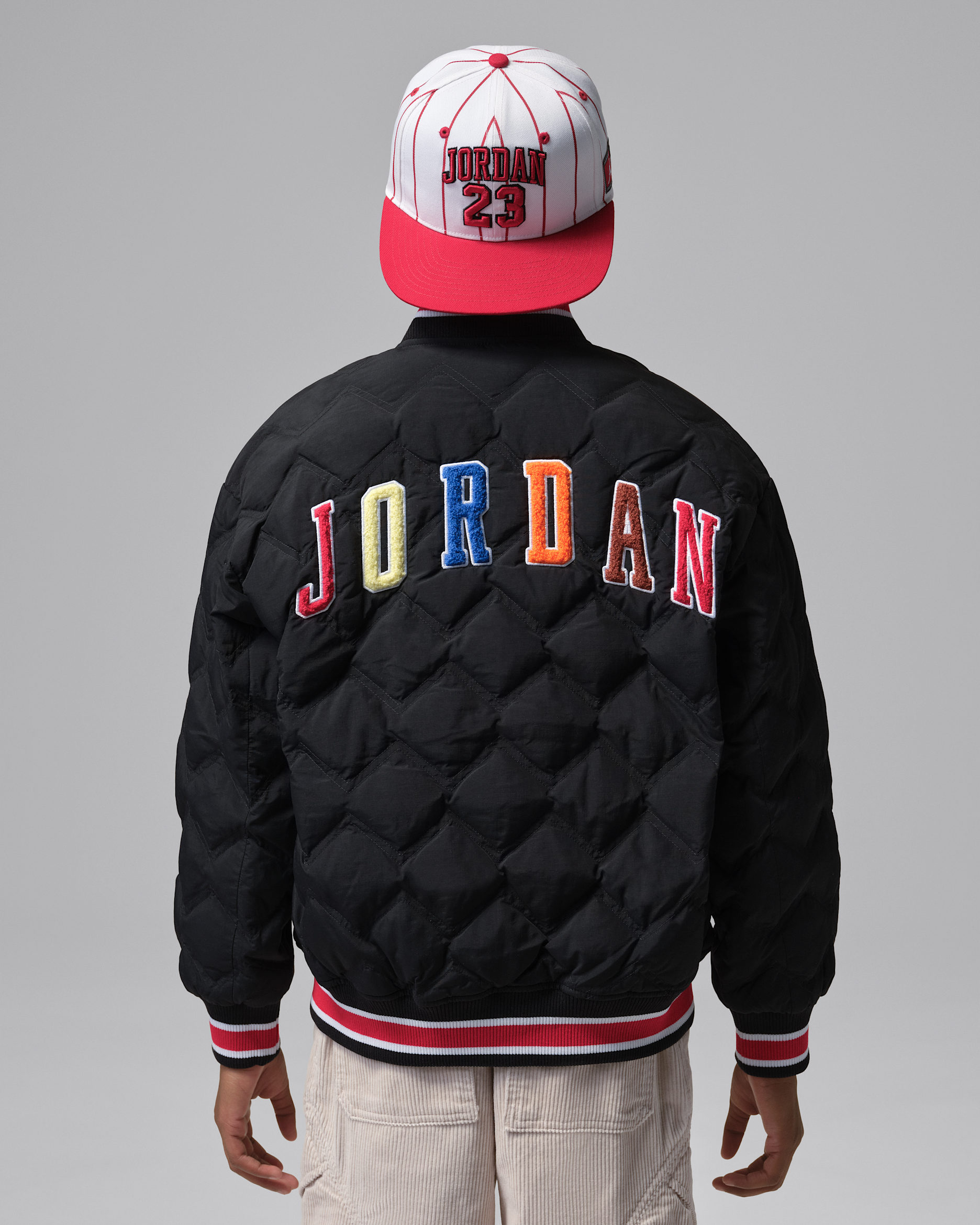 조던 주니어 셔닐 후드 봄버 재킷 - 블랙