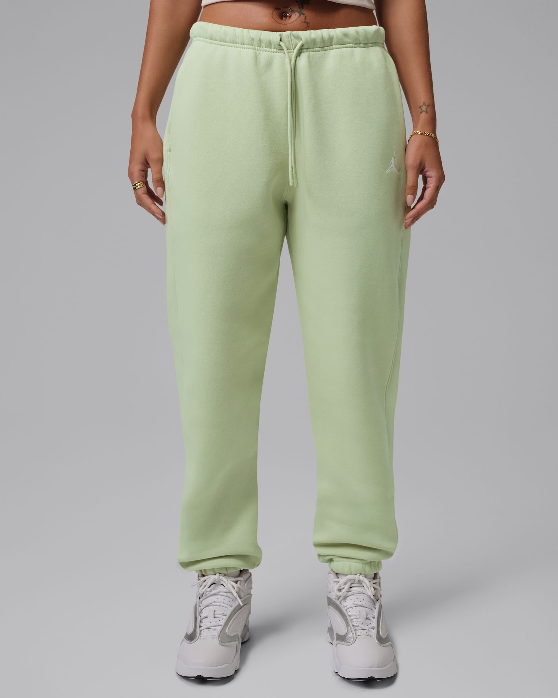Jordan Brooklyn Fleece Women's Pants - Olive Aura/White