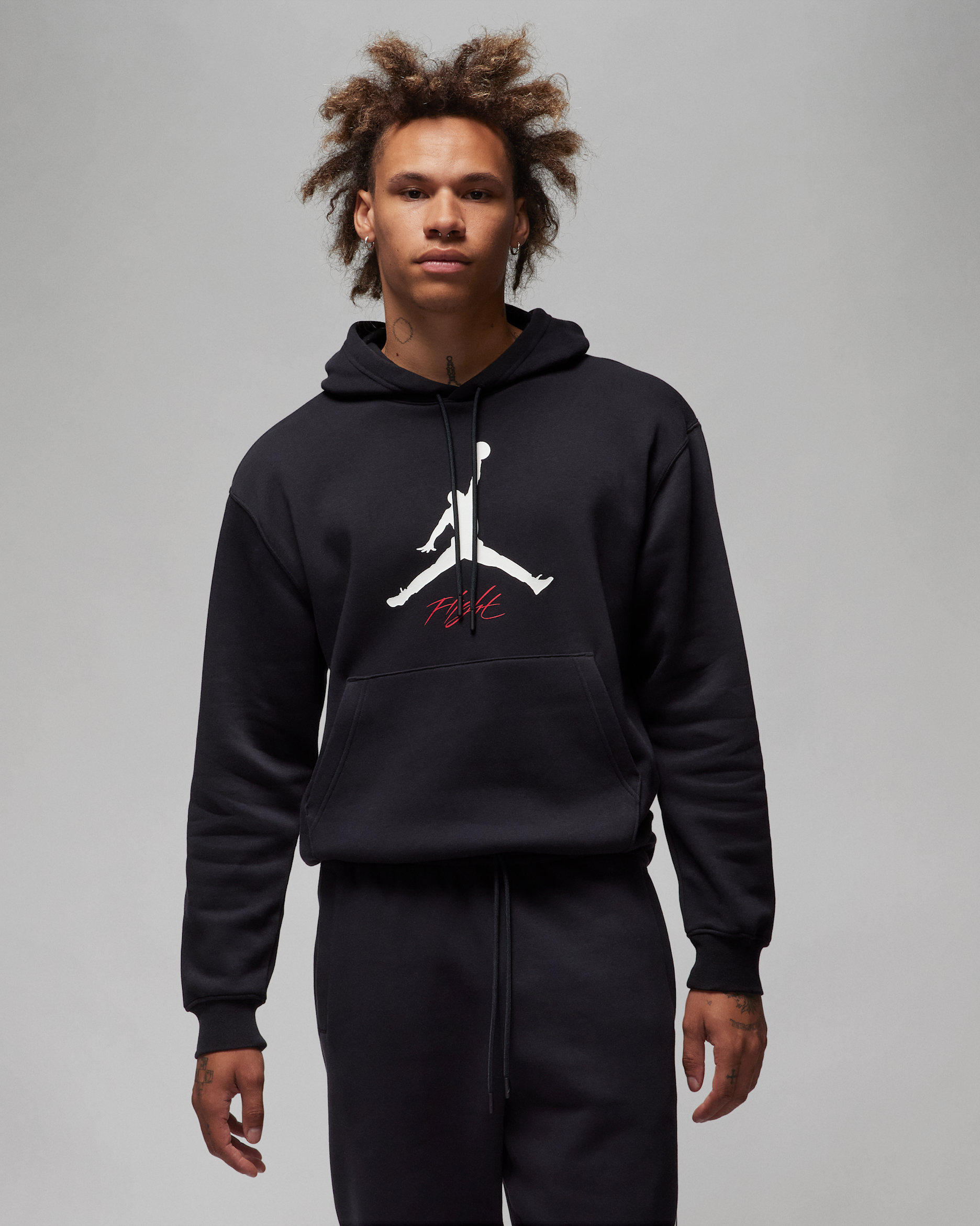 Jordan Essentials Men's Fleece Hoodie - Black/White