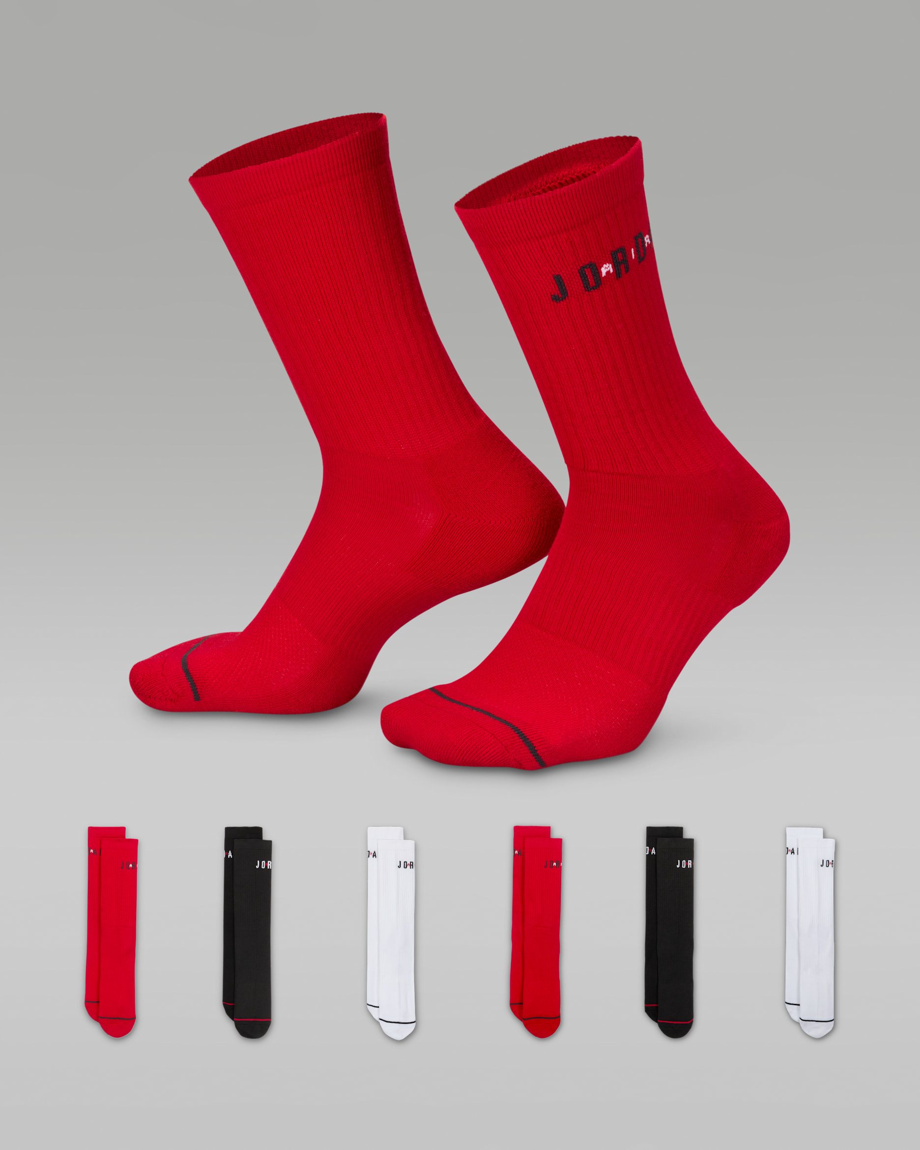 Jordan Everyday-crewstrømper (6 par) - multifarvet