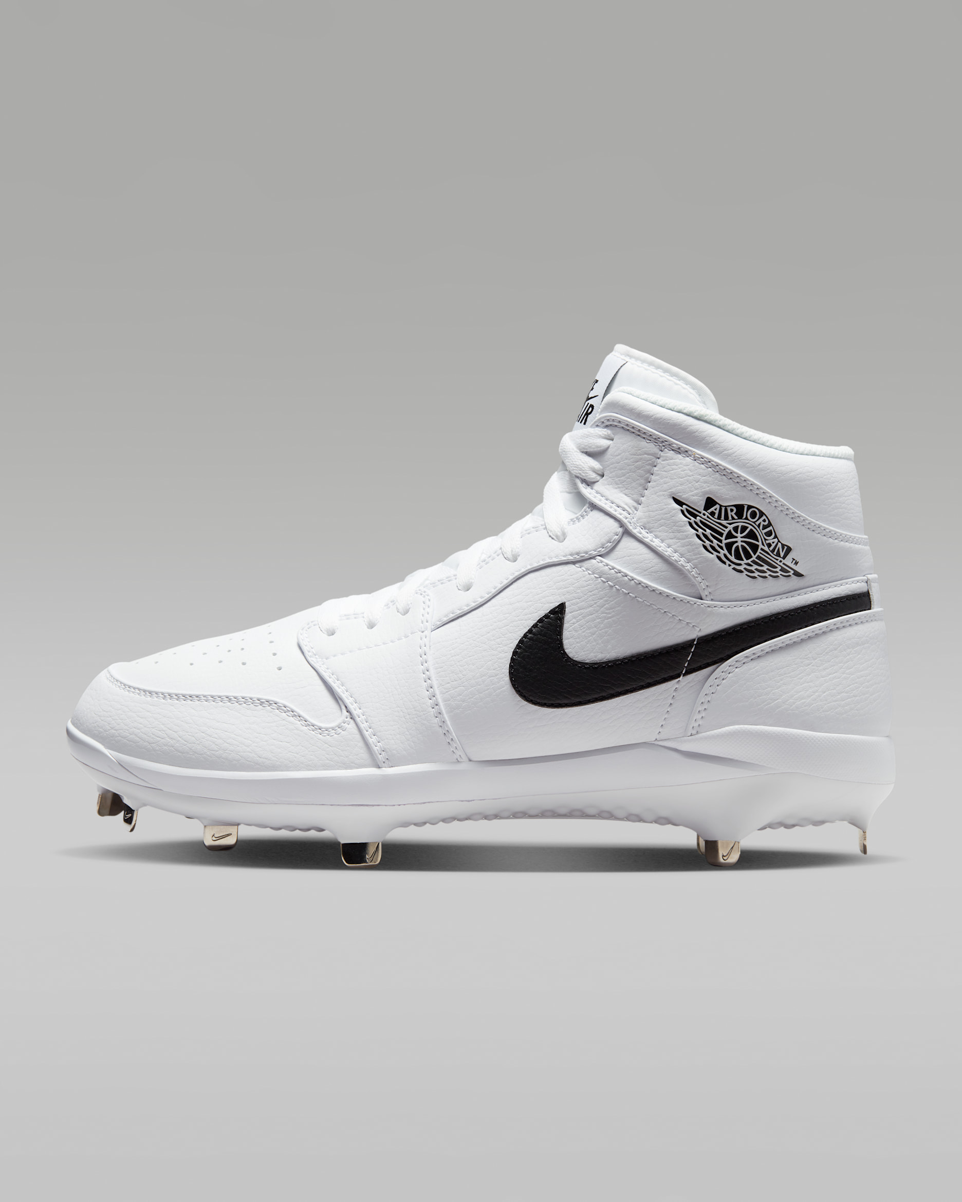Jordan 1 Retro Metal Men's Baseball Cleats - White/White/Black