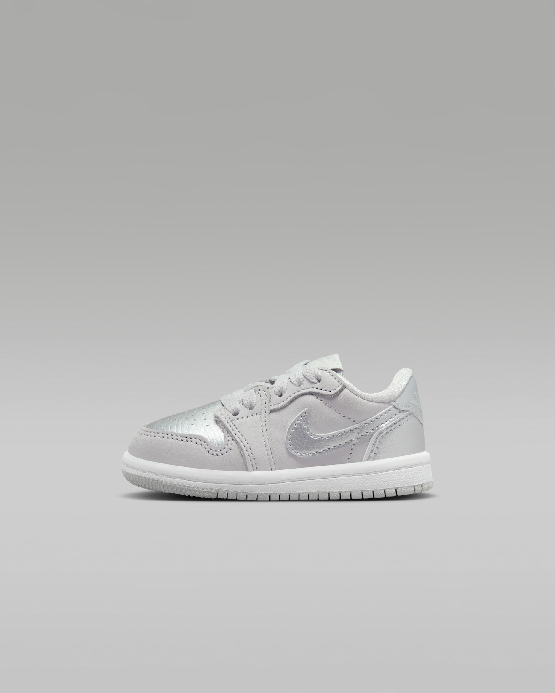 Jordan 1 Retro Low 'Silver' Baby/Toddler Shoes - Neutral Grey/White/Metallic Silver