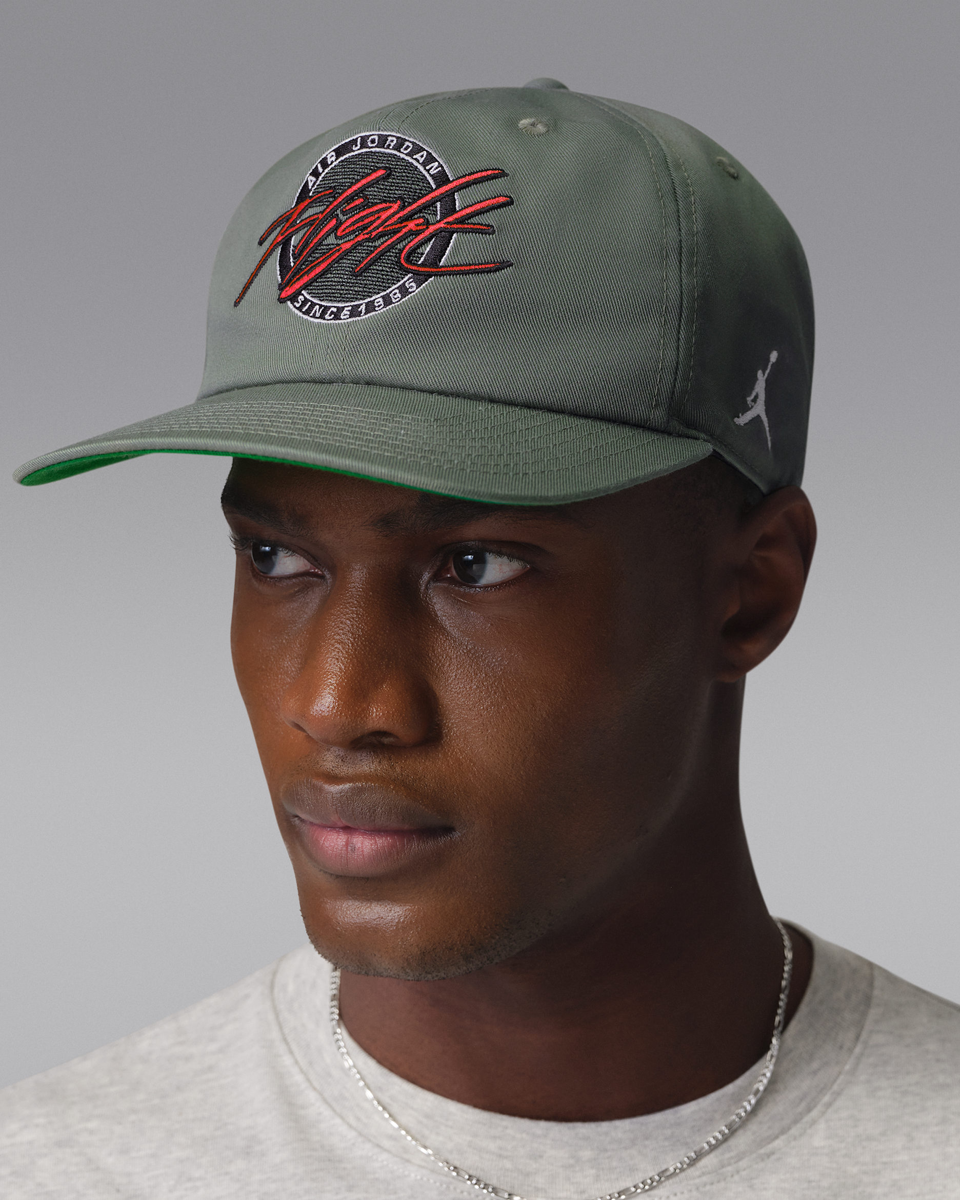 Jordan Flight Pro Unstructured Flat Bill Cap - Vintage Lichen/Kelly Green/White