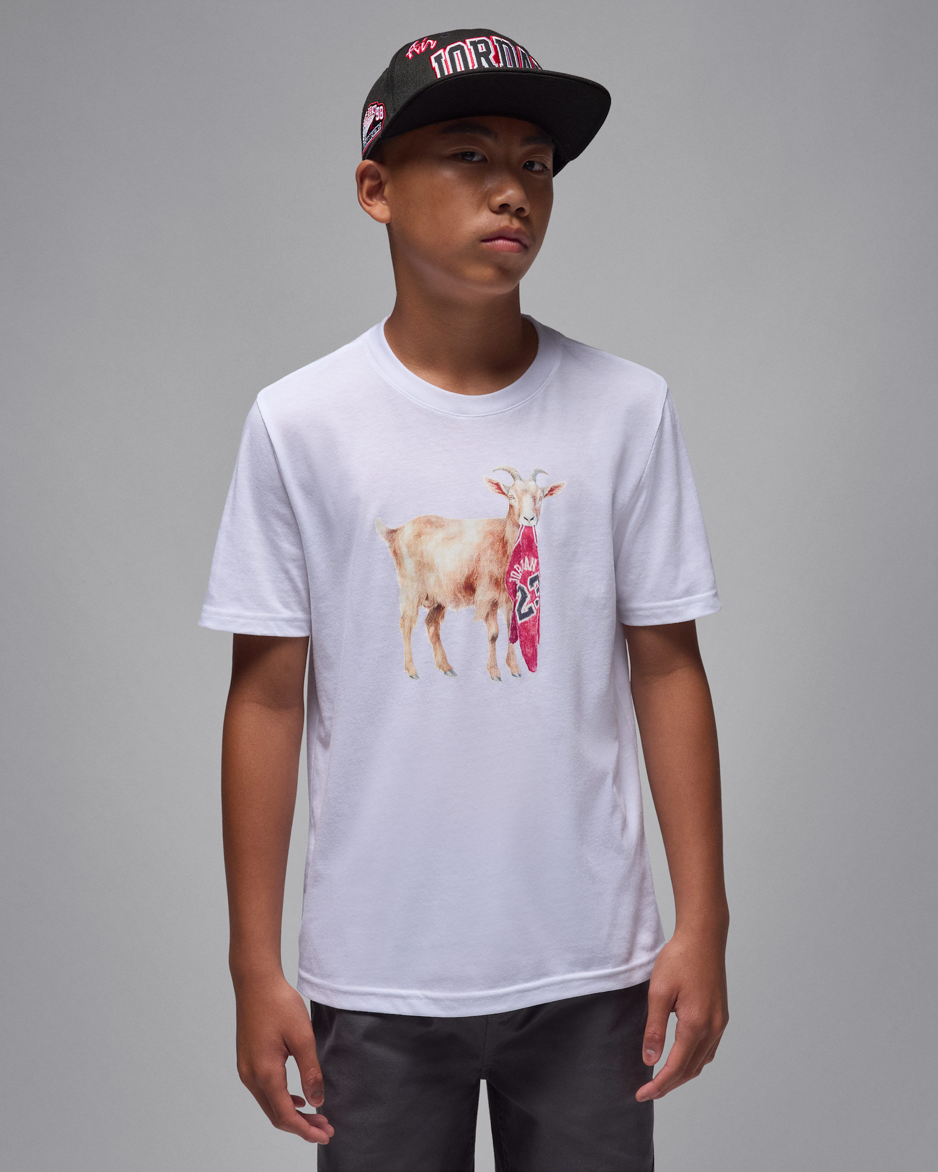 Jordan Older Kids' Flight Goat T-Shirt - White