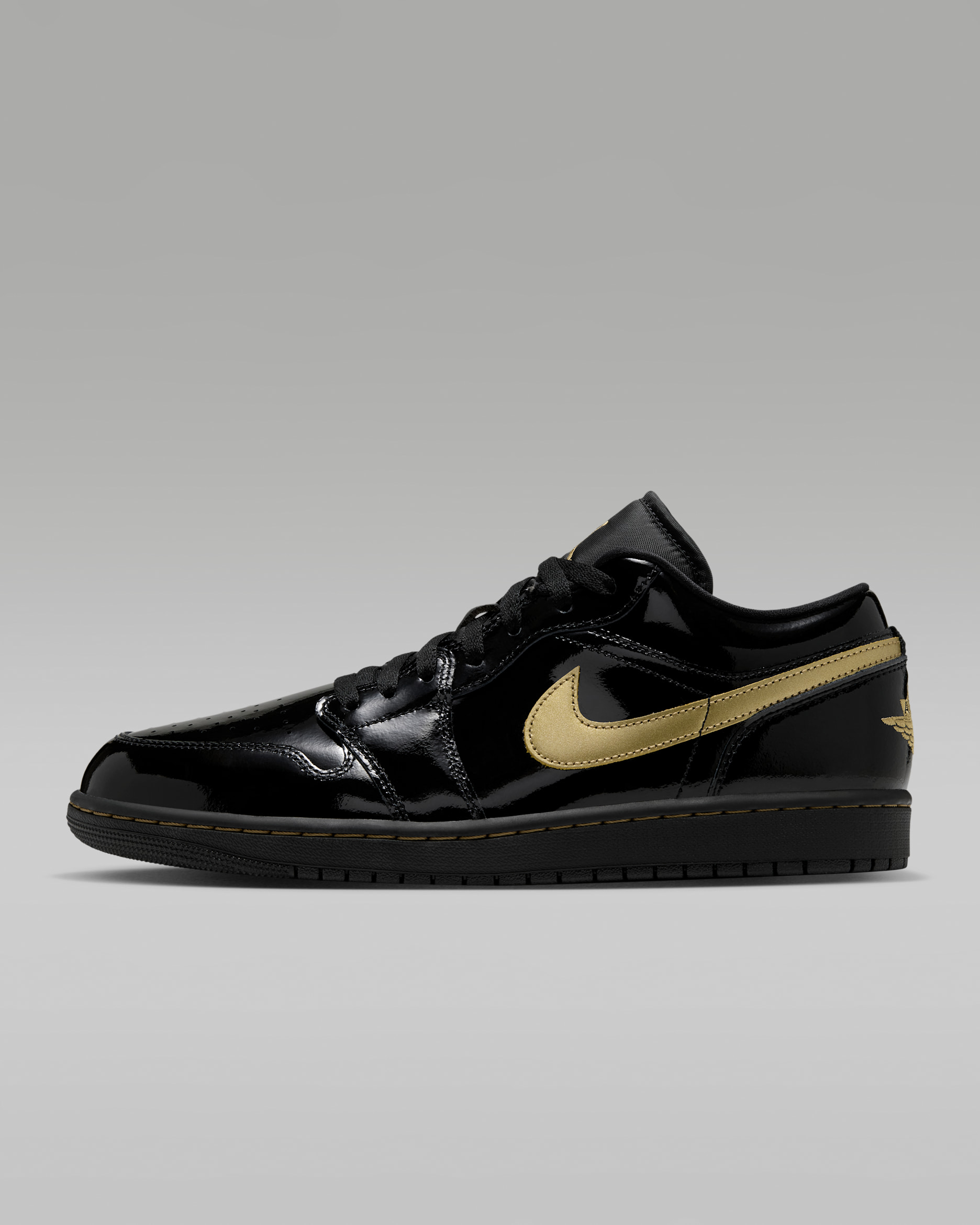 Air Jordan 1 Low Men's Shoes - Black/Black/Metallic Gold