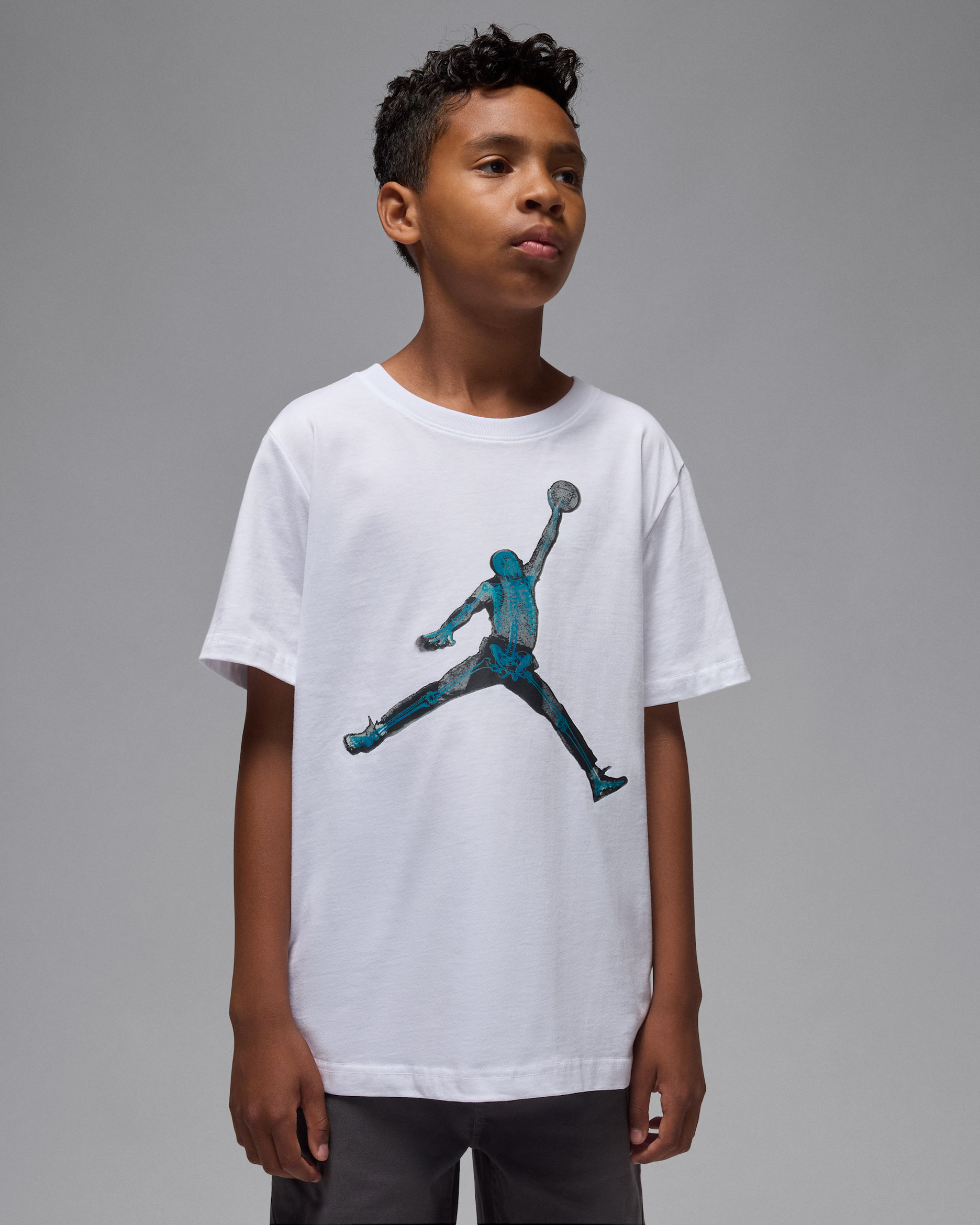 Jordan Big Kids' Skeleton Jumpman T-Shirt - White