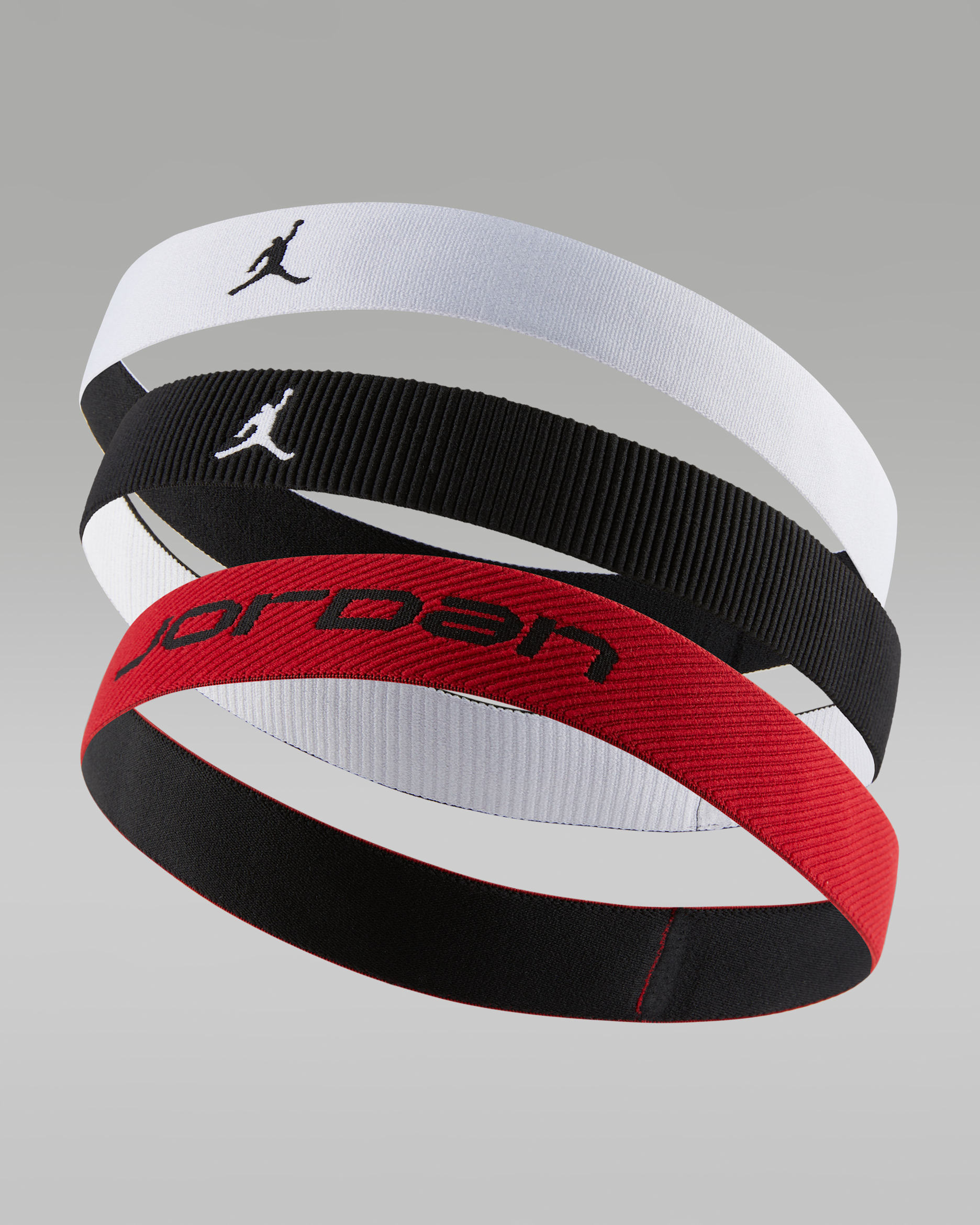 조던 스포츠 와이드 헤드밴드(3팩) - 화이트/짐 레드/블랙