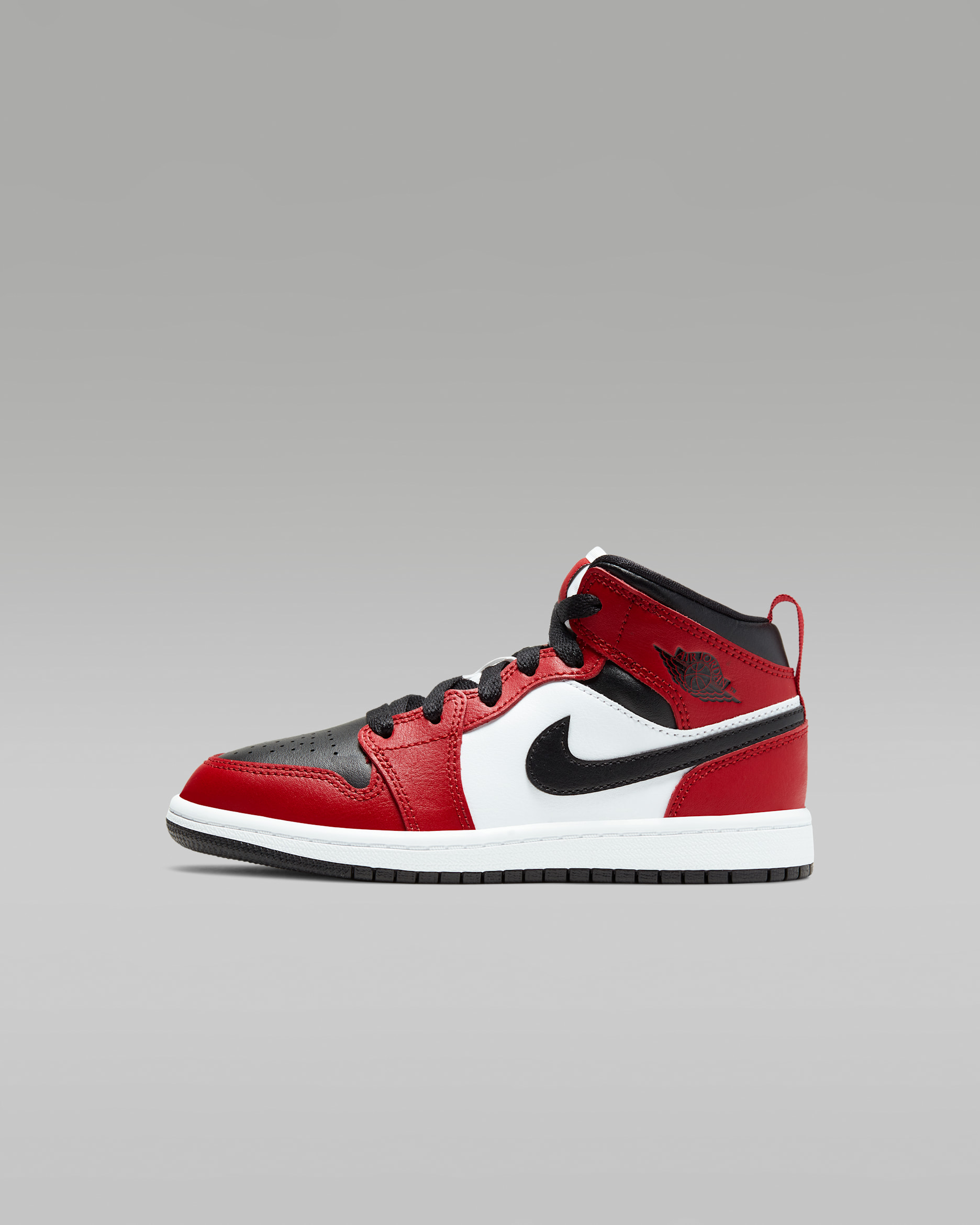 Jordan 1 Mid Younger Kids' Shoe - Black/Gym Red/Black