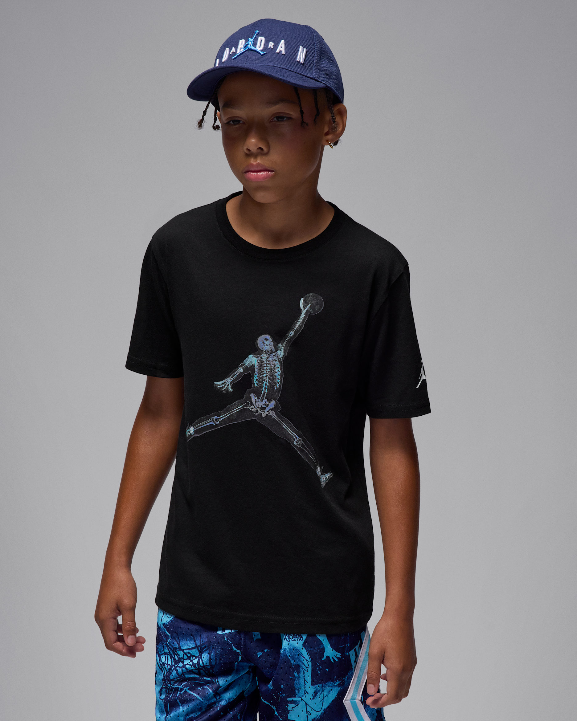 Jordan Big Kids' Skeleton Jumpman T-Shirt - Black