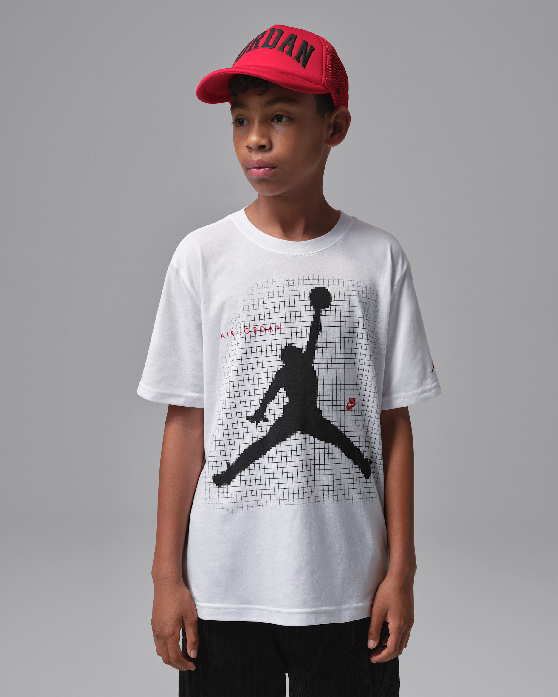 Jordan Older Kids' Jumpman Grid Blur T-Shirt - White