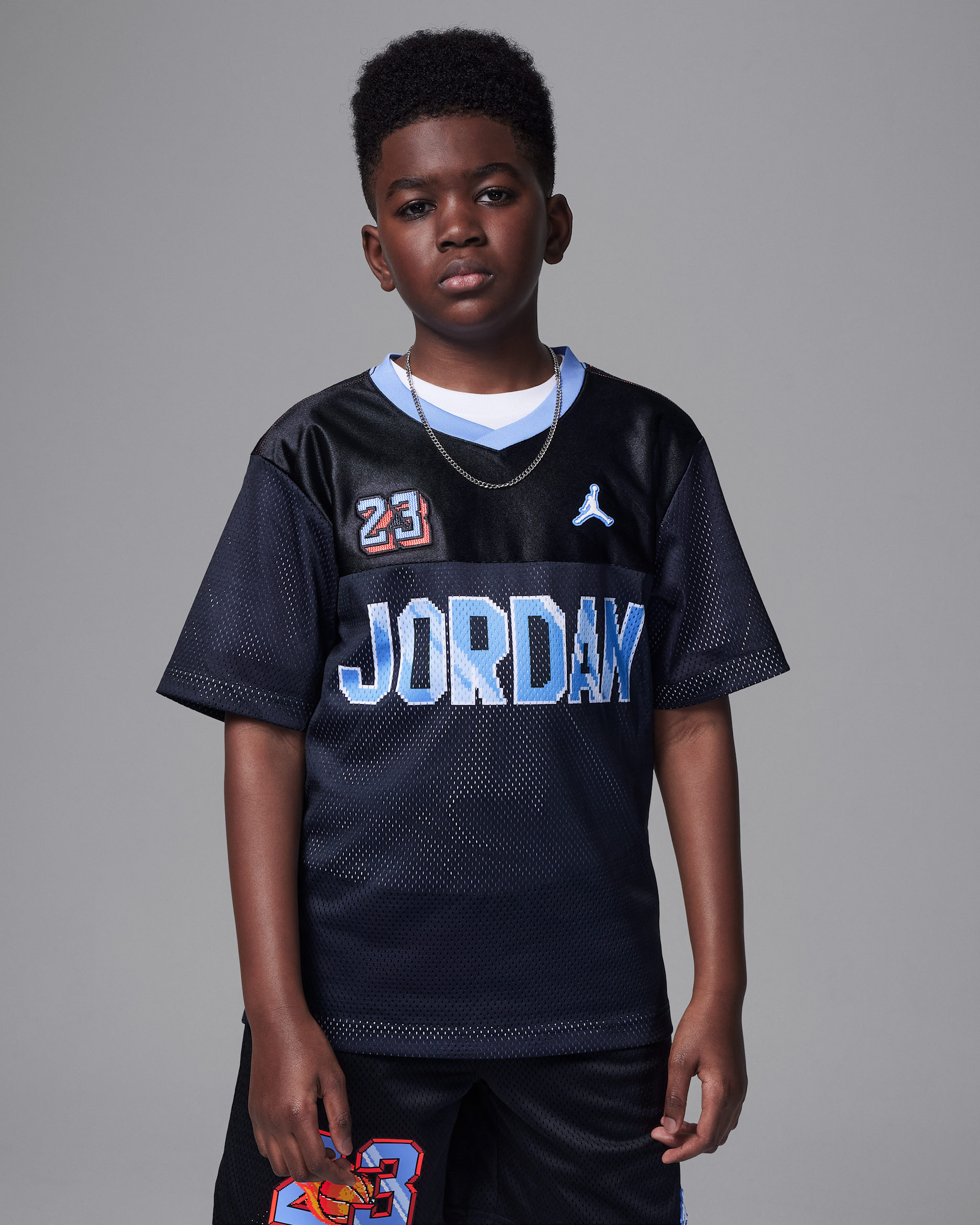 Jersey de fútbol para niños talla grande Jordan Customized Air - Negro