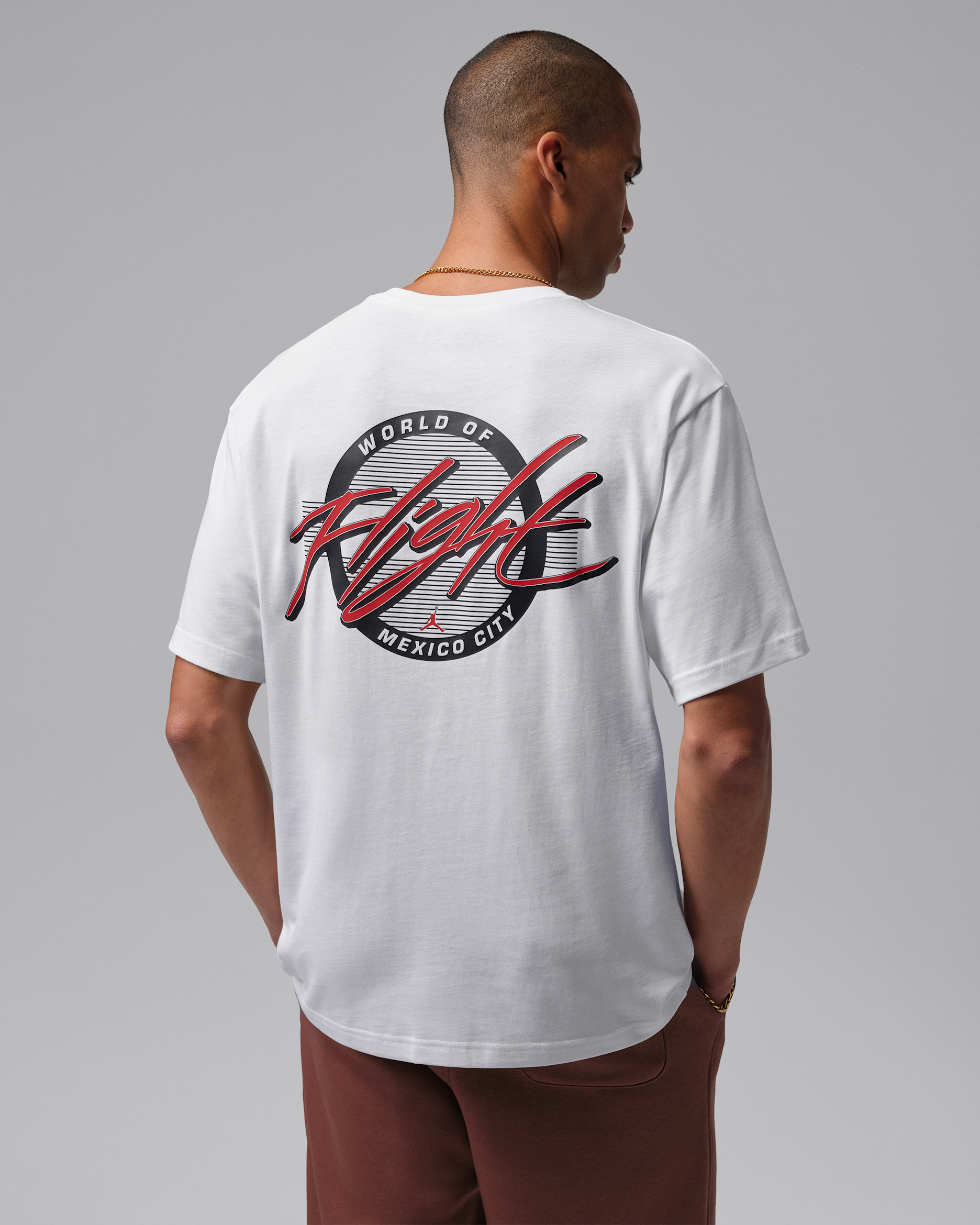 Playera Mexico City para hombre Jordan World of Flight - Blanco/Negro/Rojo gimnasio