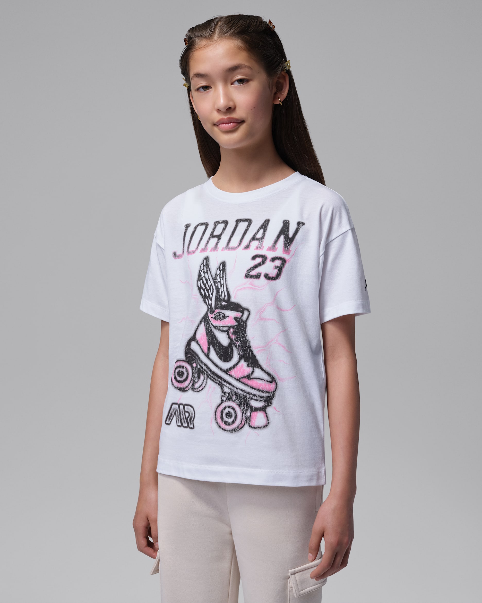 Playera Flight Sk8 para niños talla grande Jordan - Blanco