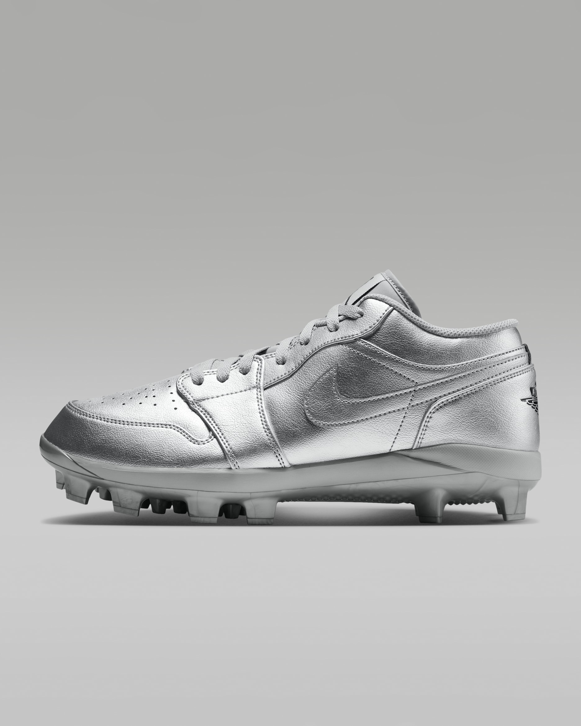 Jordan 1 Retro MCS Low Men's Baseball Cleats - Metallic Silver/Black