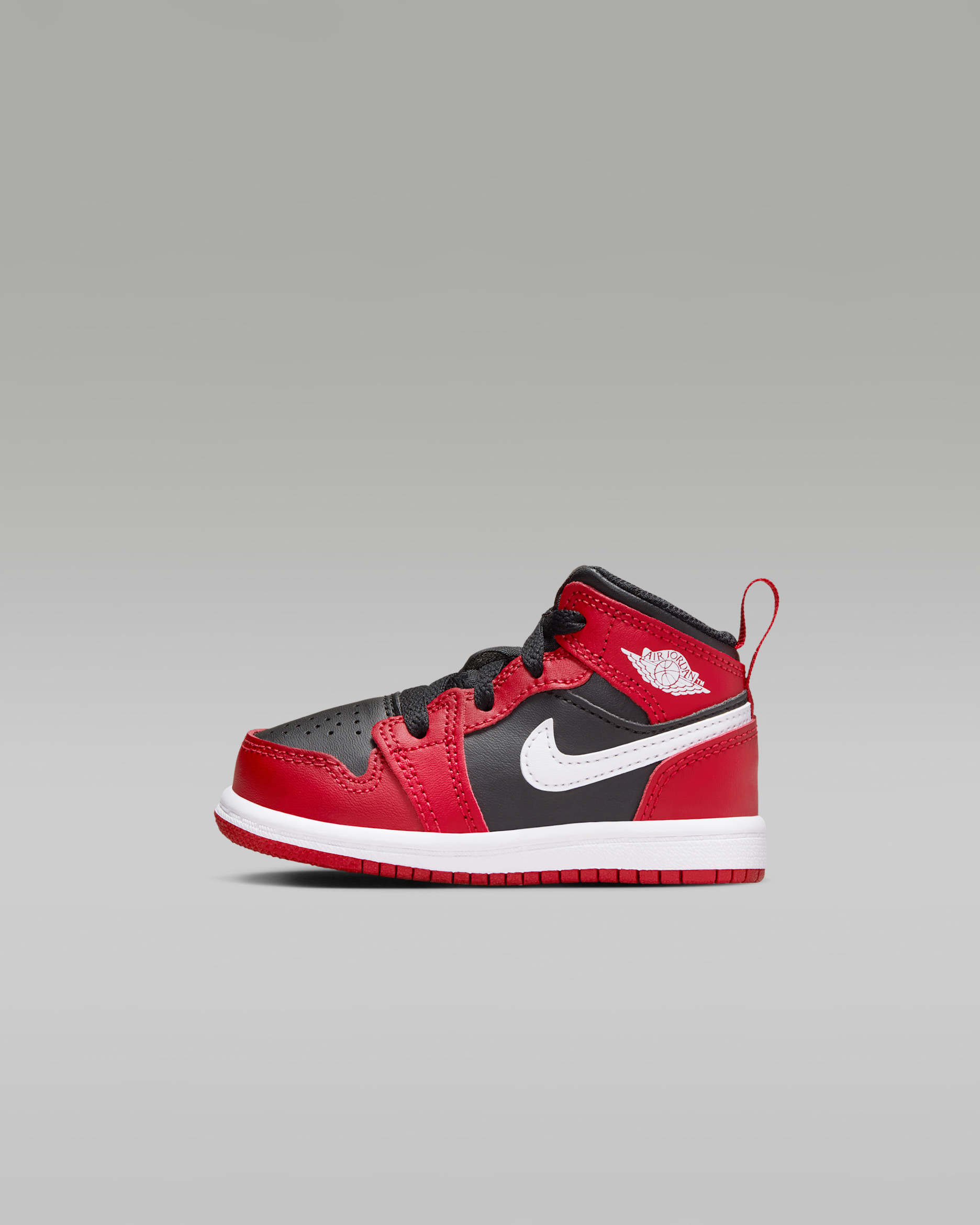 Jordan 1 Mid Baby/Toddler Shoes - Black/Gym Red/White