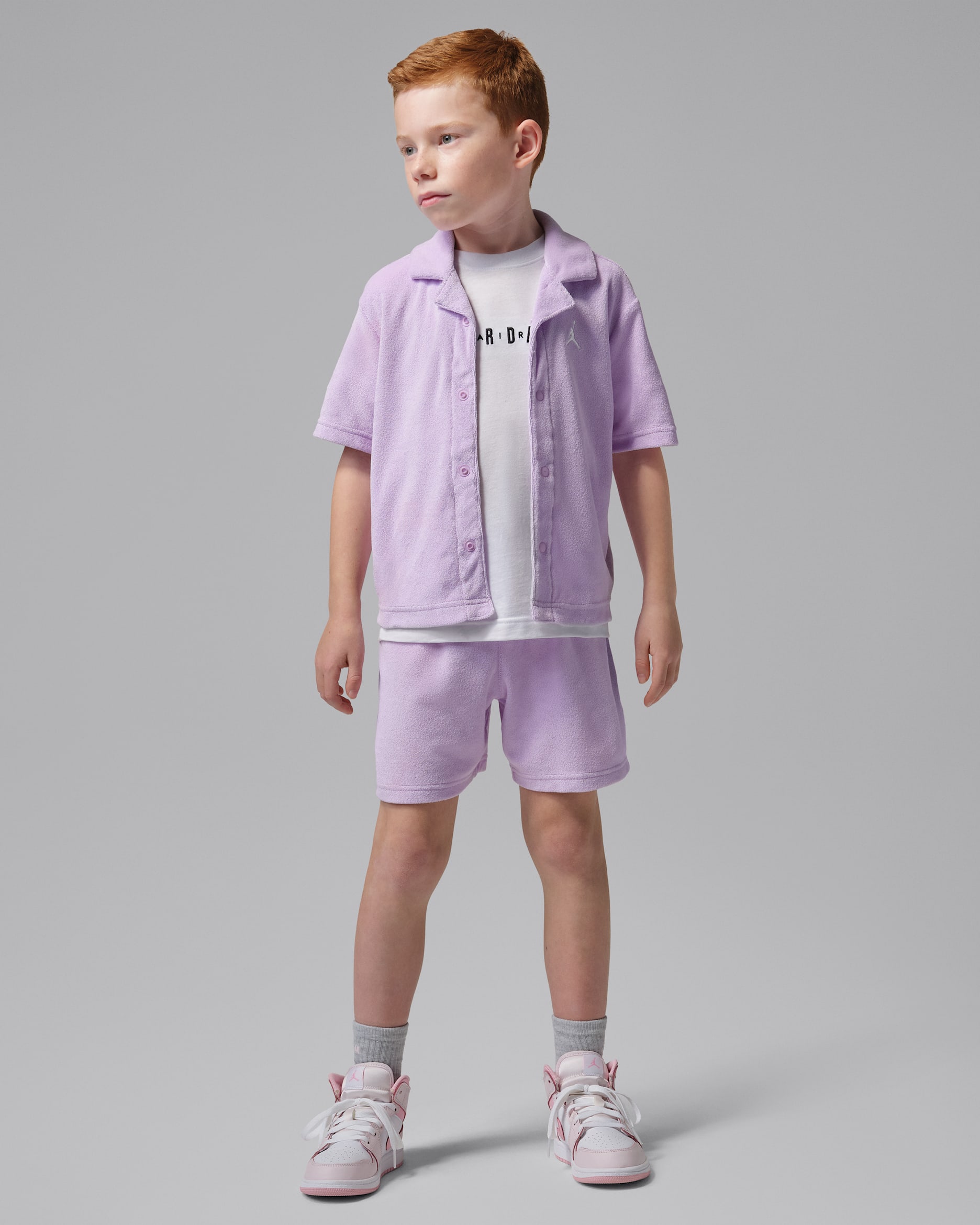 Jordan Camp-sæt i to dele i frottestof til mindre børn - Violet Mist