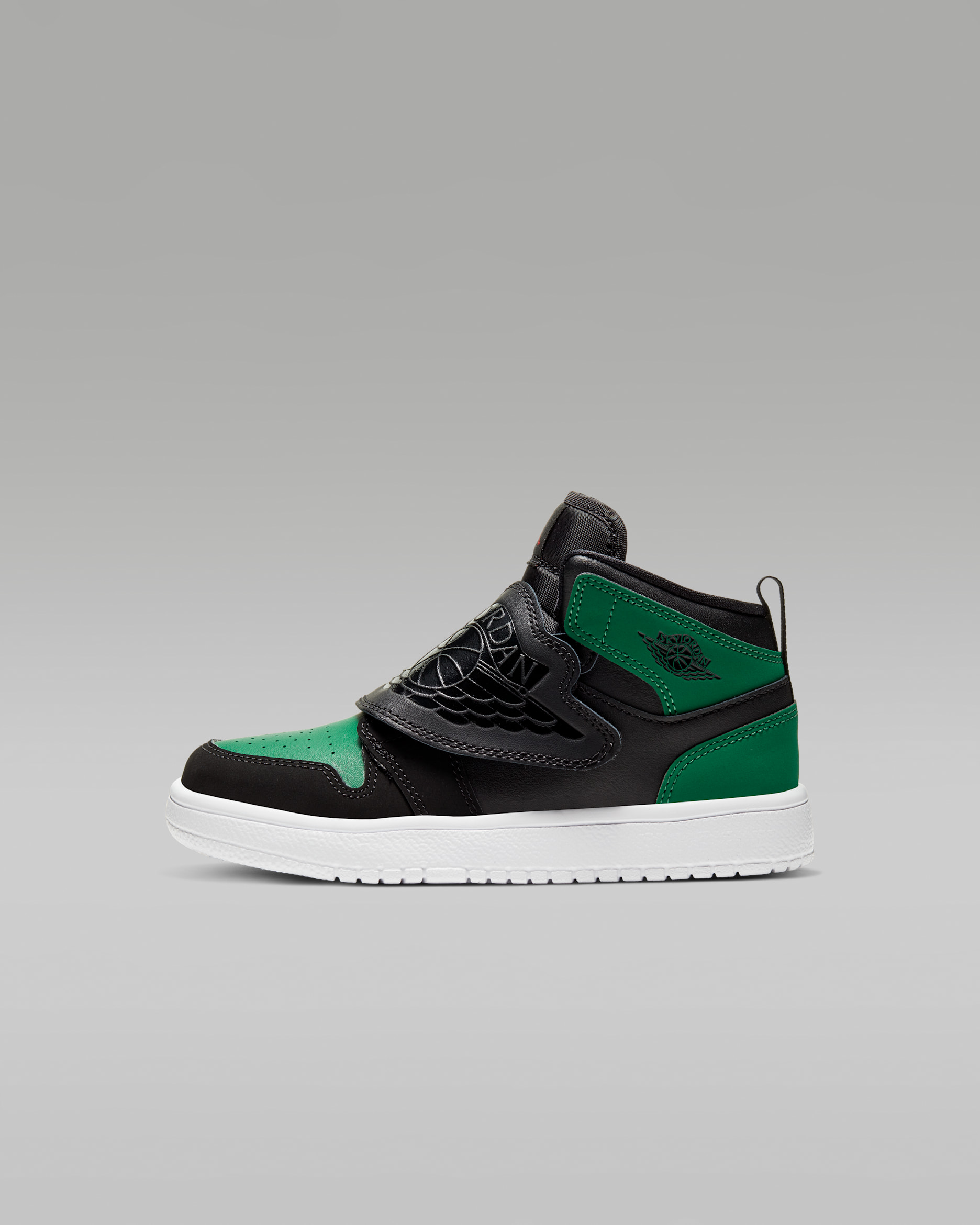 Sky Jordan 1 Younger Kids' Shoe - Black/Pine Green/Gym Red/Black