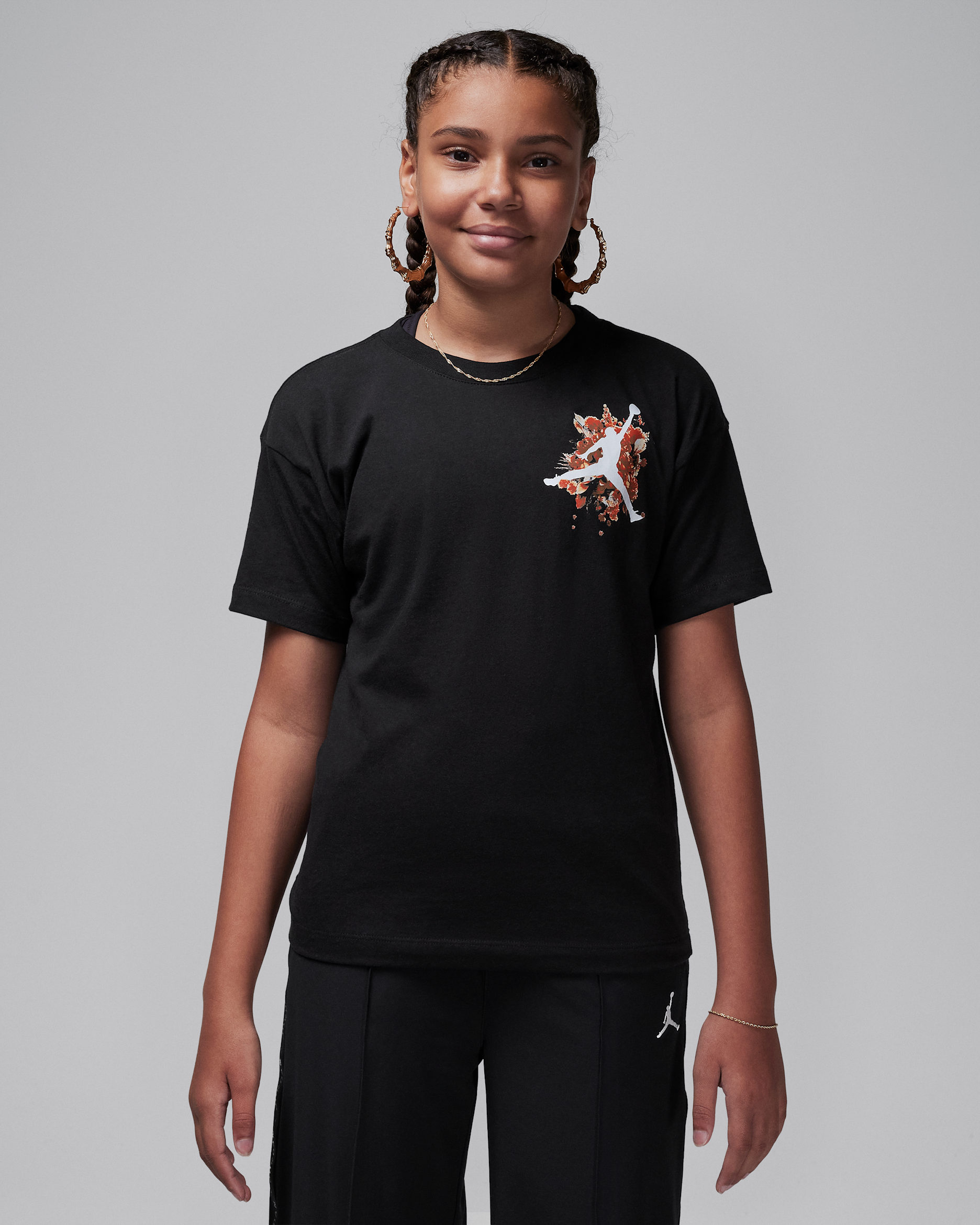 T-shirt floreale Jumpman Jordan – Ragazzo/a - Nero