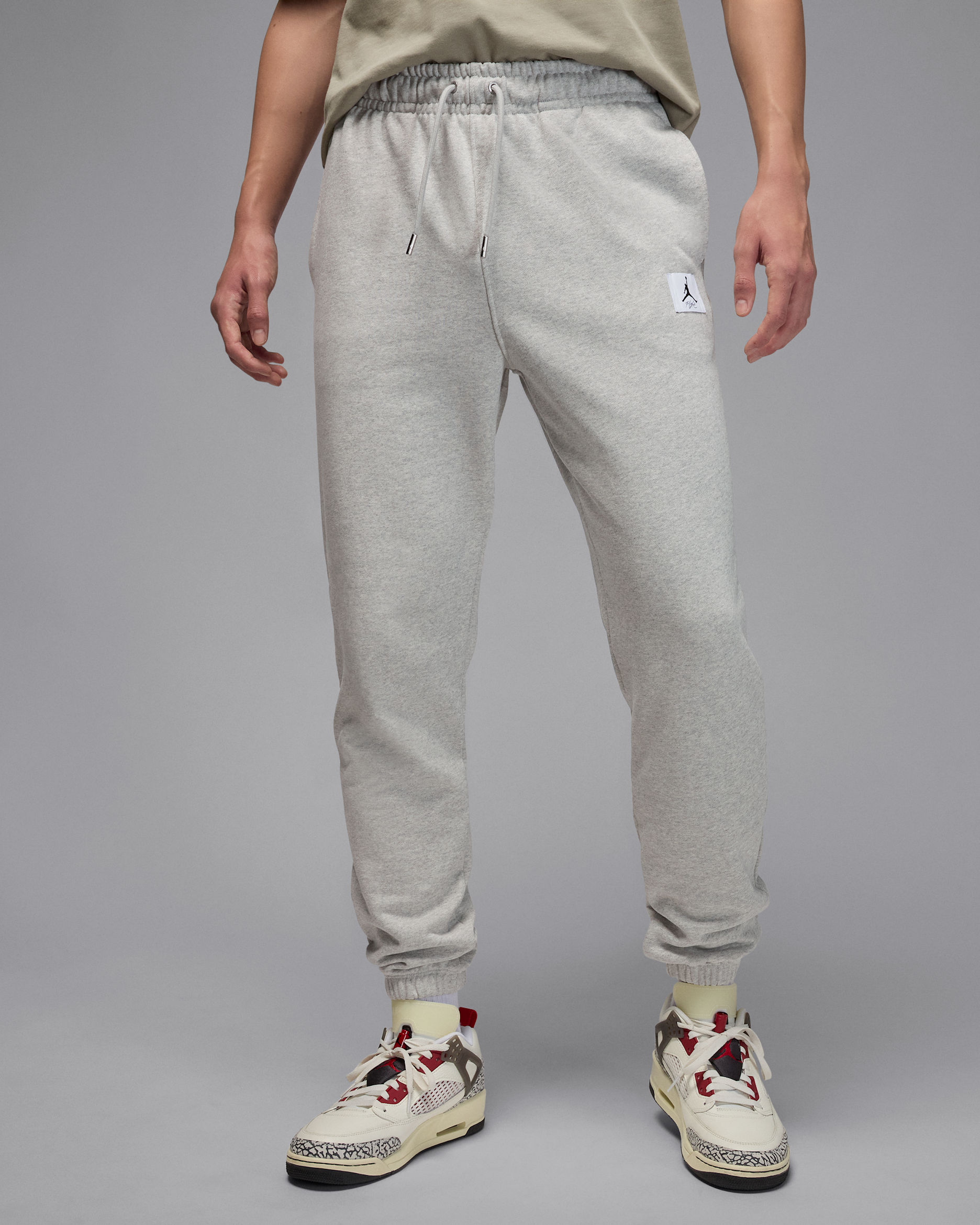 Jordan Flight Fleece bukse til herre - Grey Heather/Svart