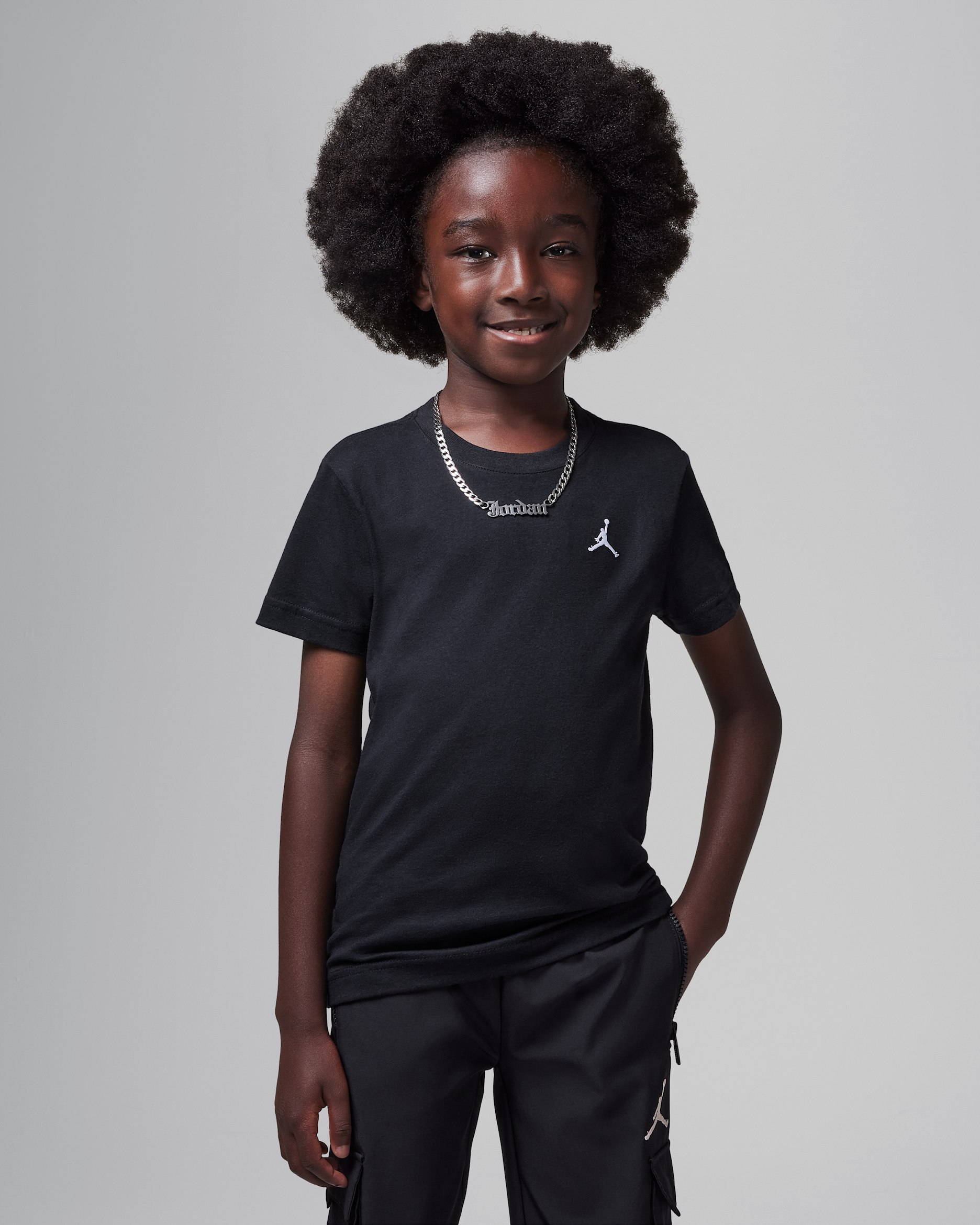 Playera bordada Jumpman Air para niños talla pequeña Jordan - Negro