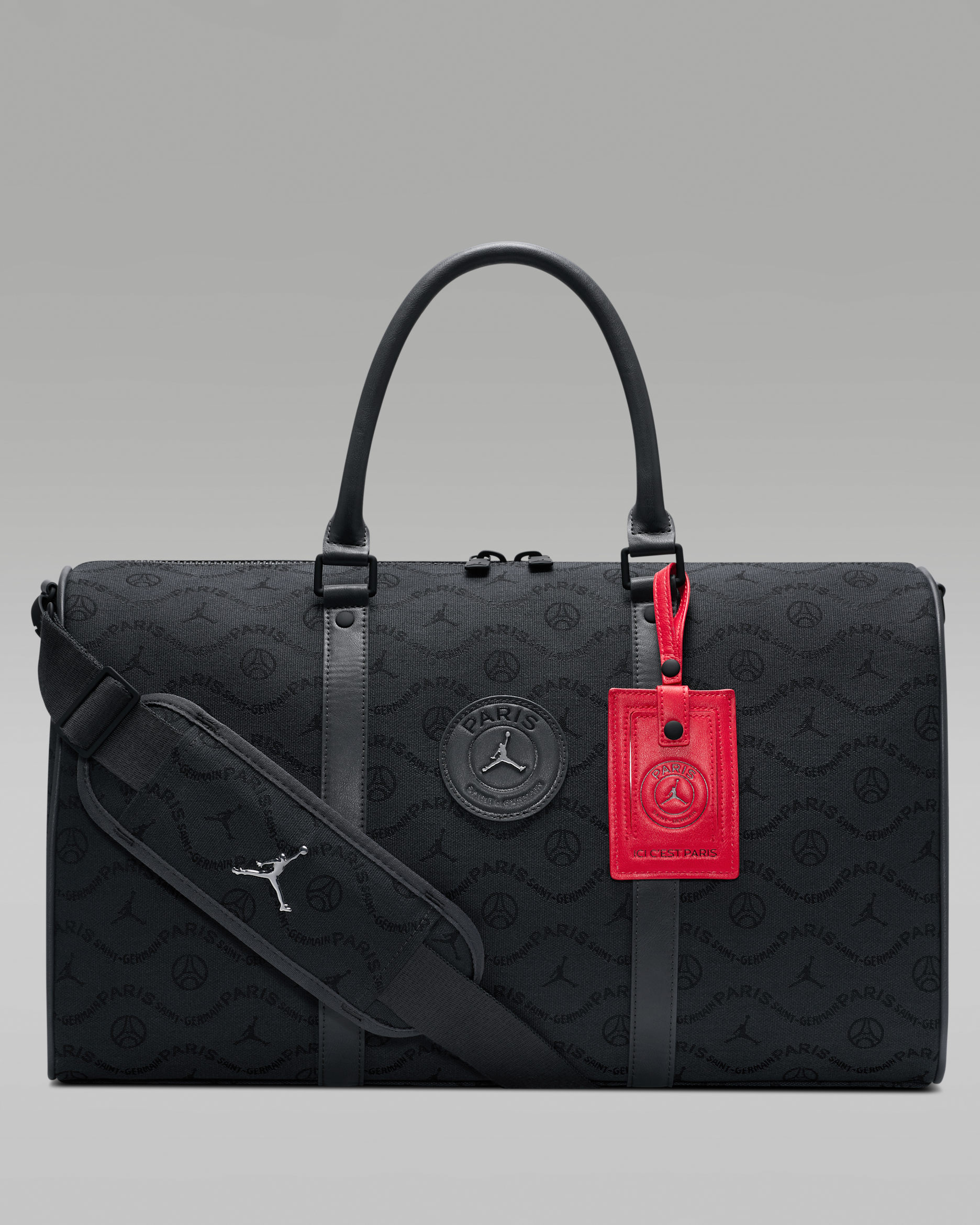 Jordan Paris Saint-Germain sporttas met monogram (25 liter) - Anthracite
