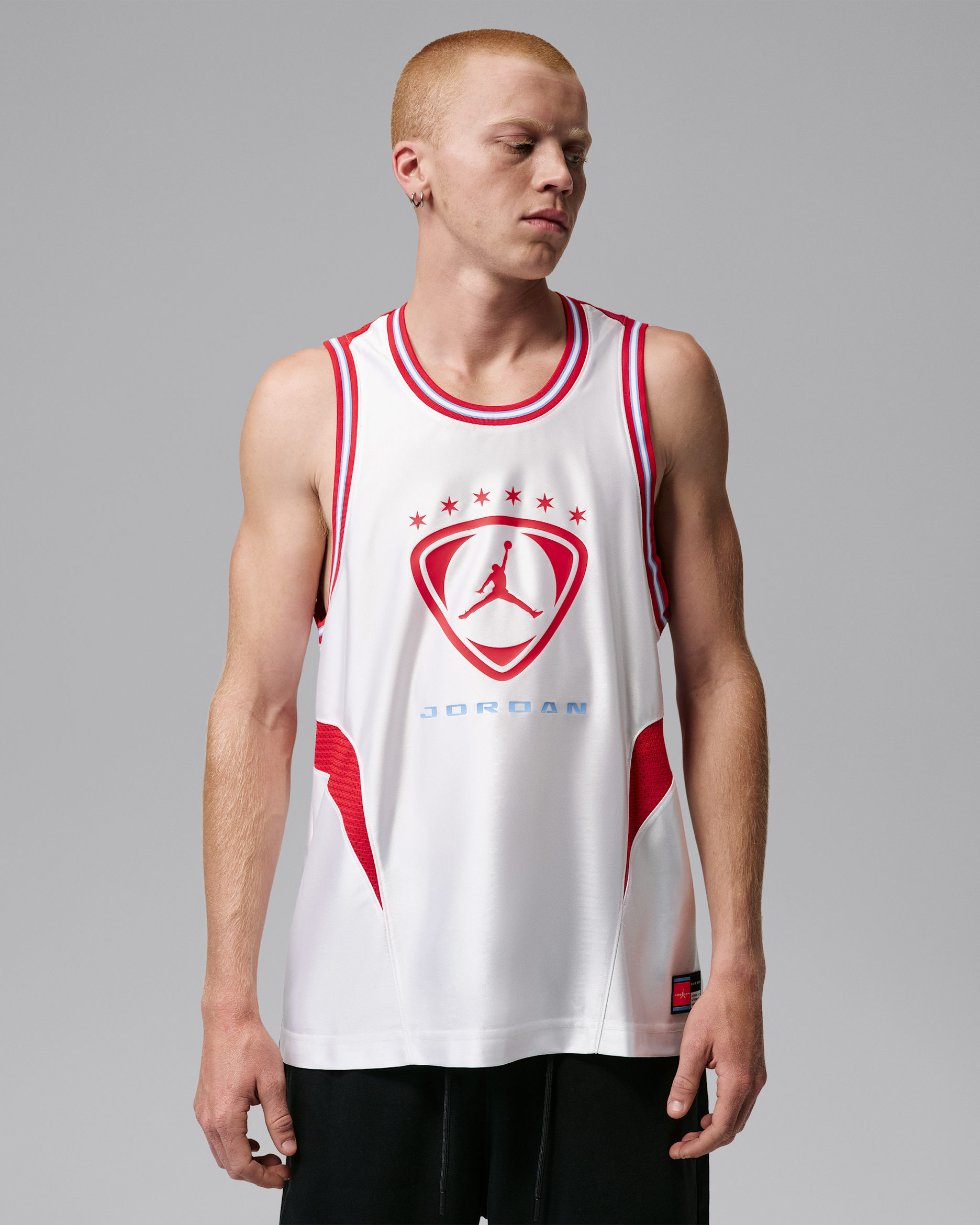 Jordan Brooklyn Men's Sleeveless Jersey - White/University Red/University Red