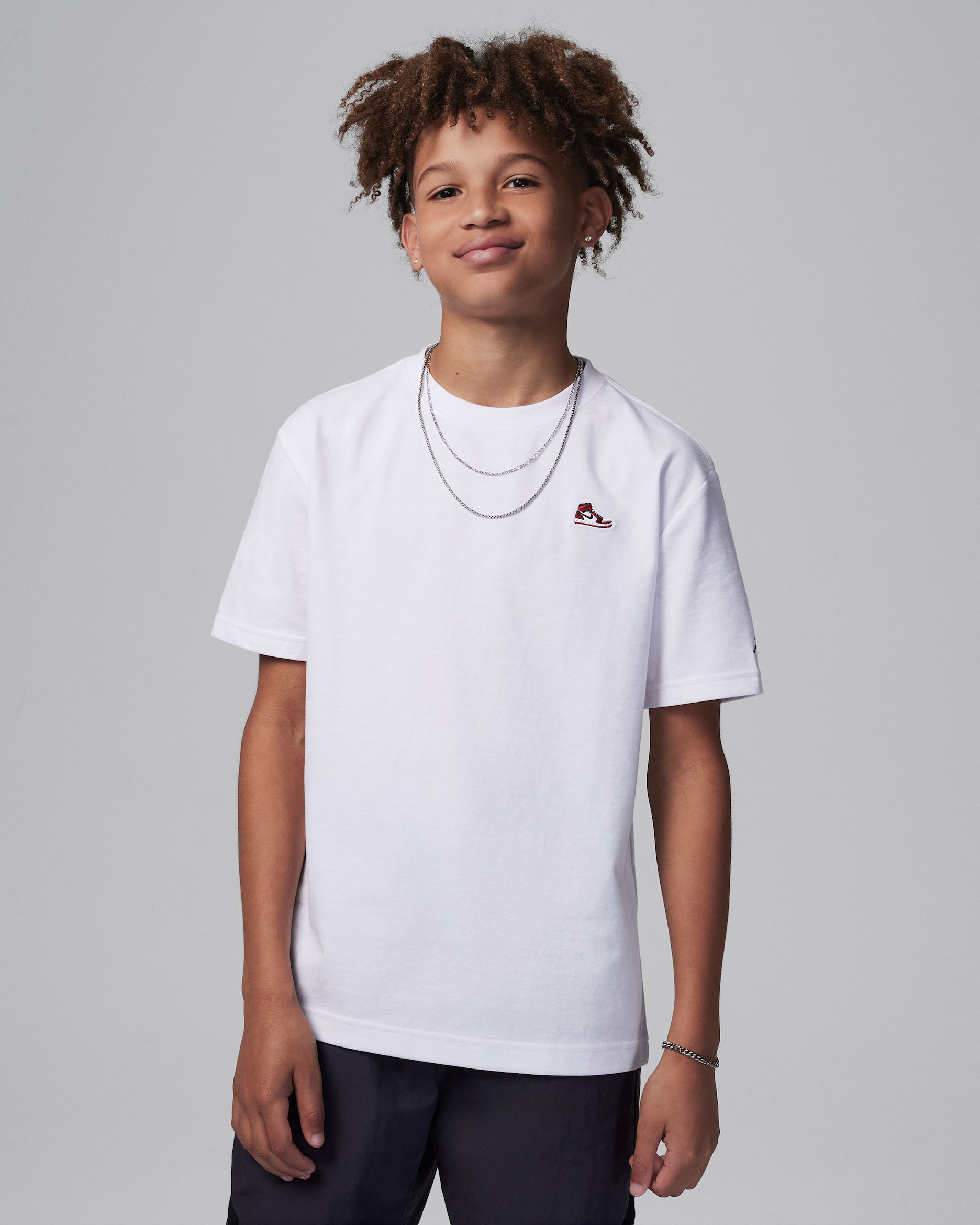 Air Jordan 1 Big Kids' Patch T-Shirt - White