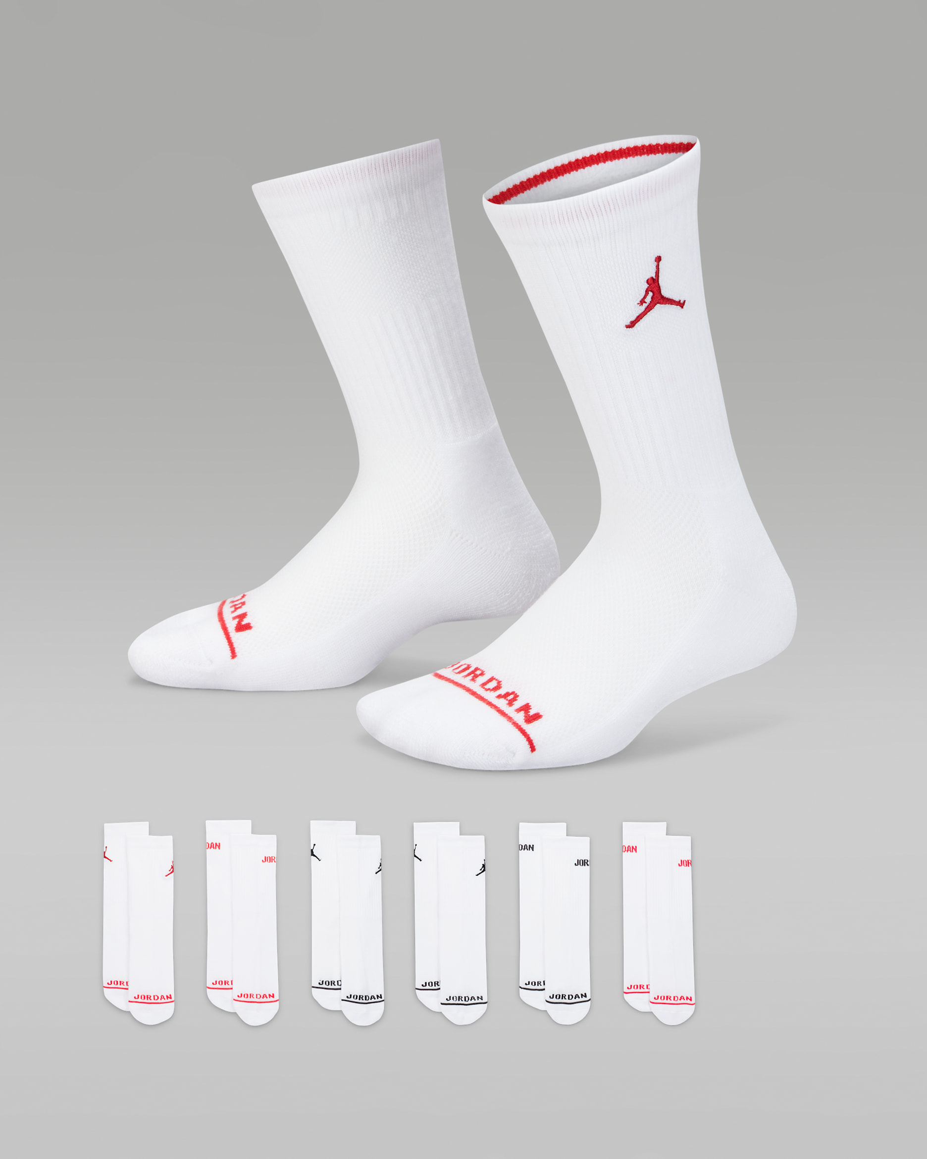 Jordan Legend Kids' Crew Socks Box Set (6-Pairs) - White