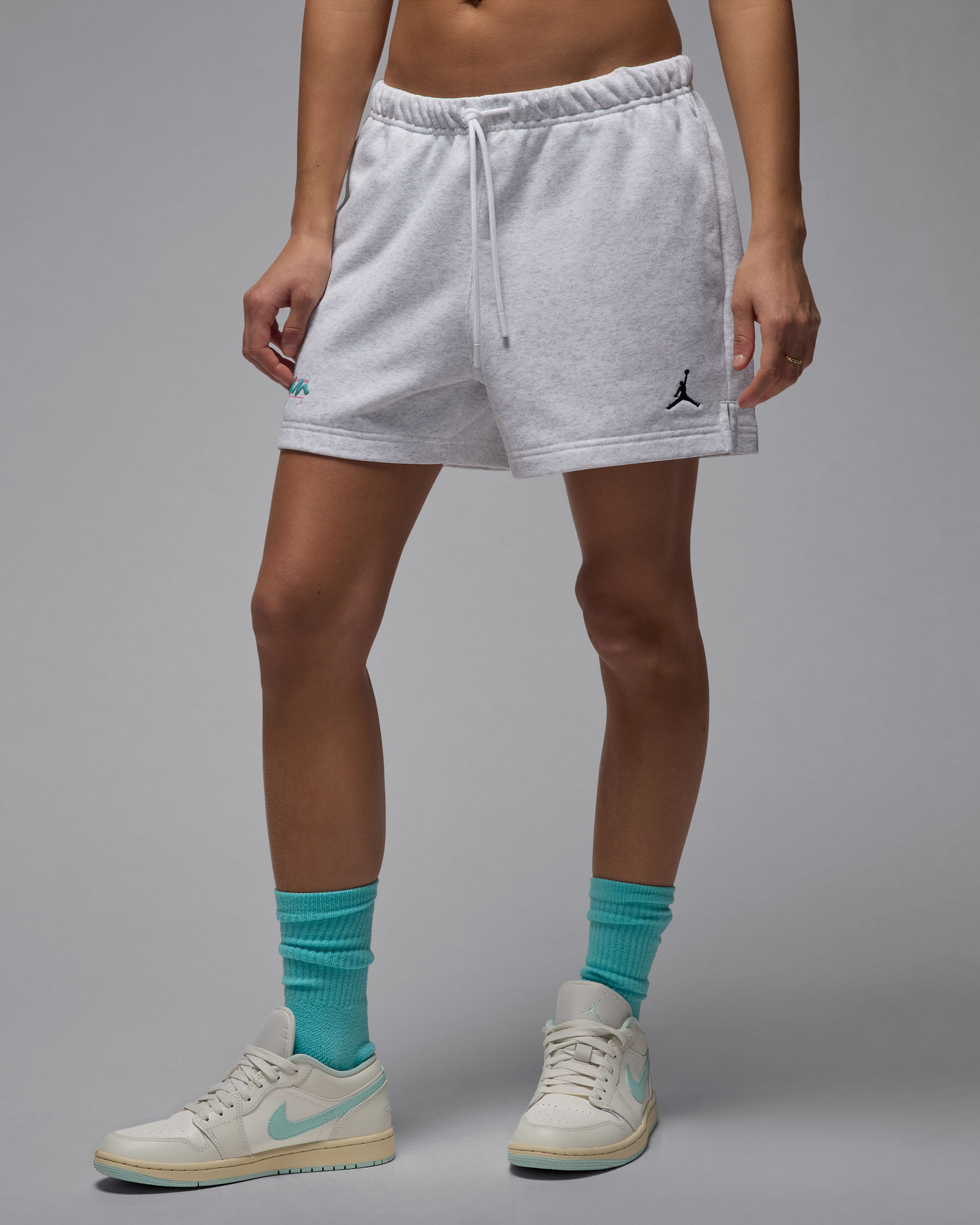 Shorts para mujer Jordan Brooklyn Fleece - Abedul jaspeado/Negro