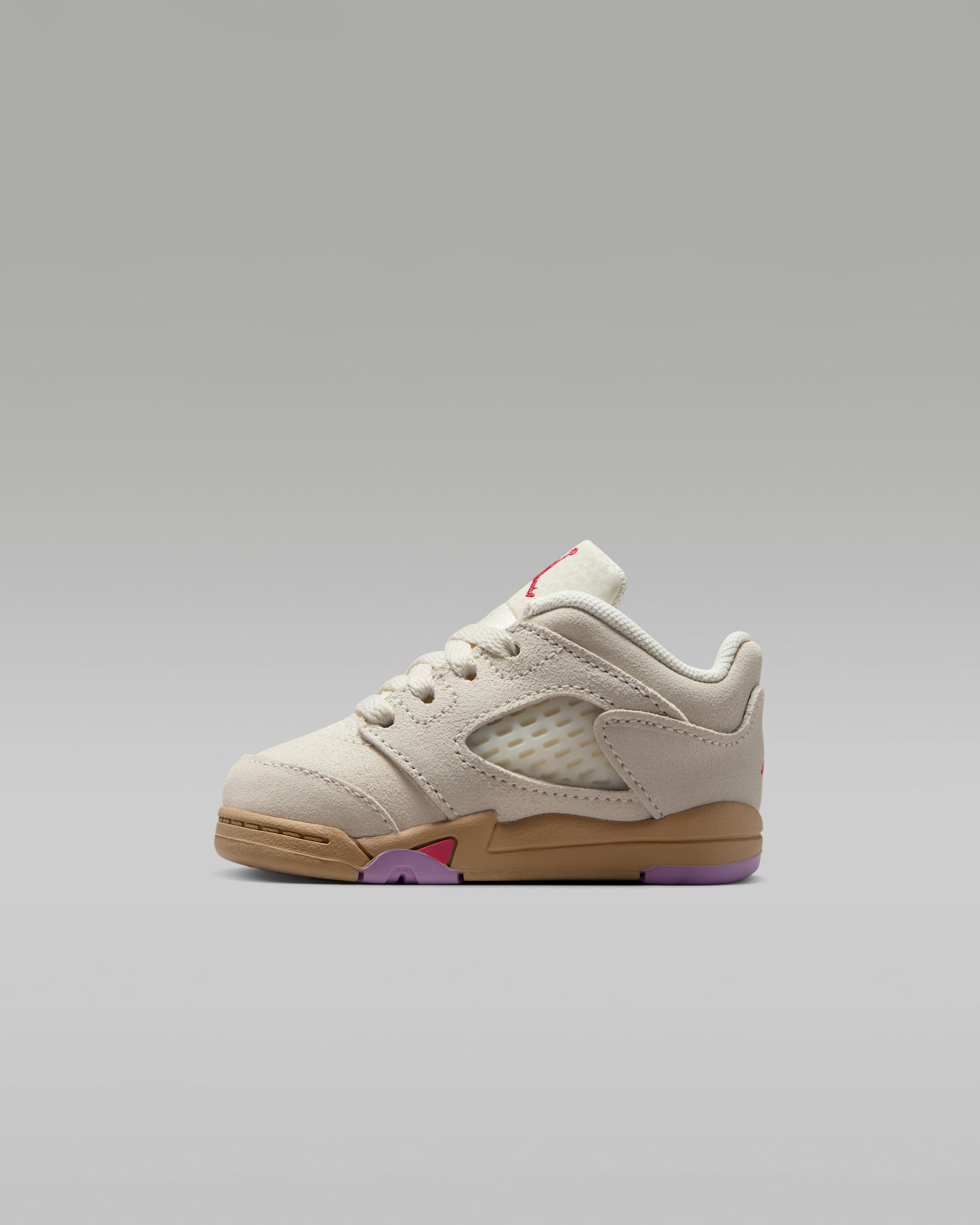 Jordan 5 Retro Low Baby/Toddler Shoes - Pale Ivory/Desert/Rush Fuchsia/Fusion Red