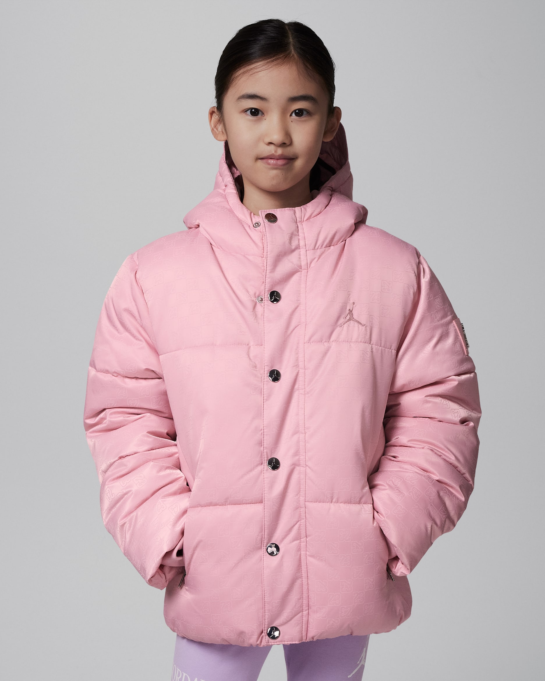 Jordan Older Kids' 23 Jacquard Filled Jacket - Pink Glaze/Pink Glaze
