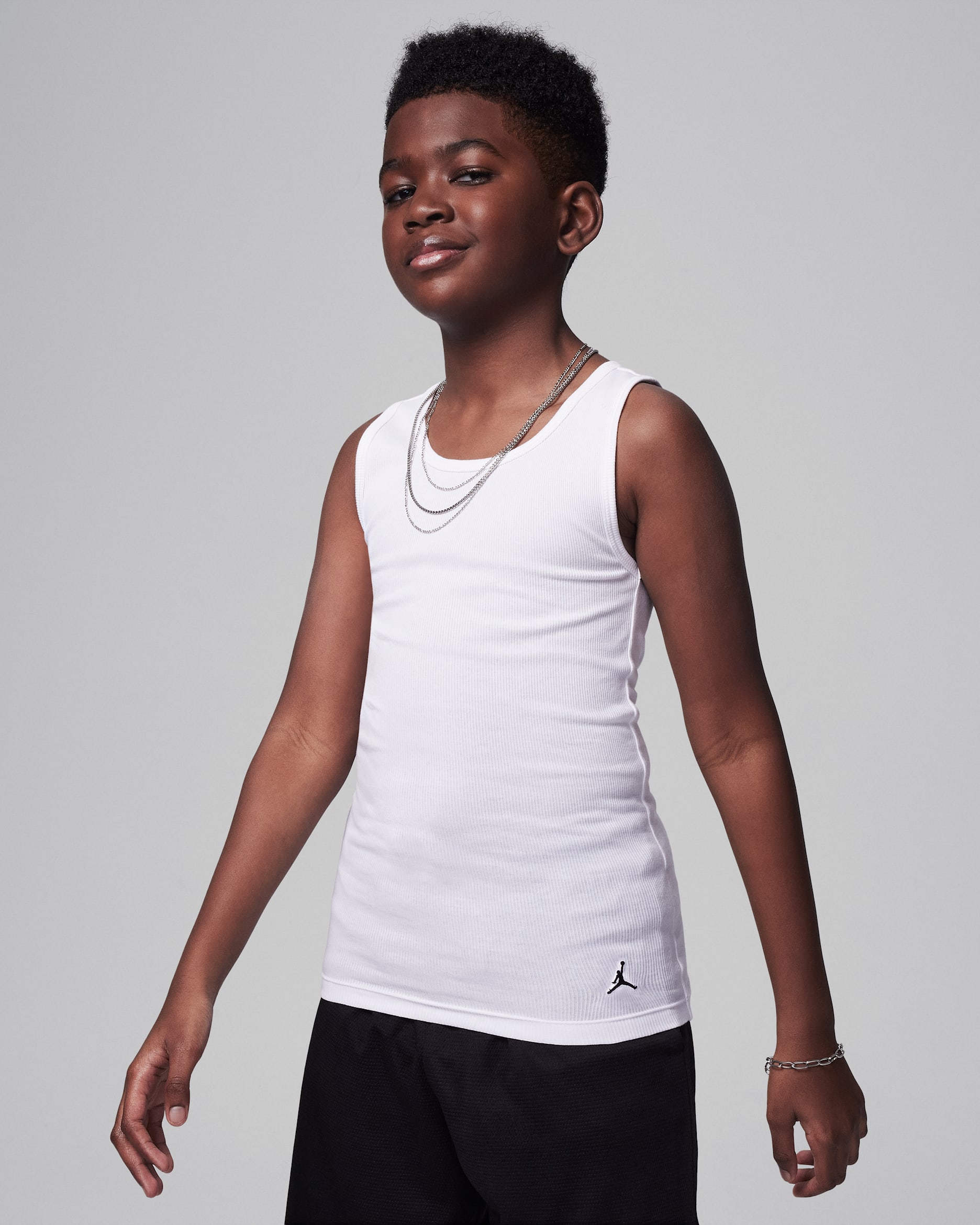 Camiseta de tirantes para niños talla grande Jordan Flight Base (2 piezas) - Blanco