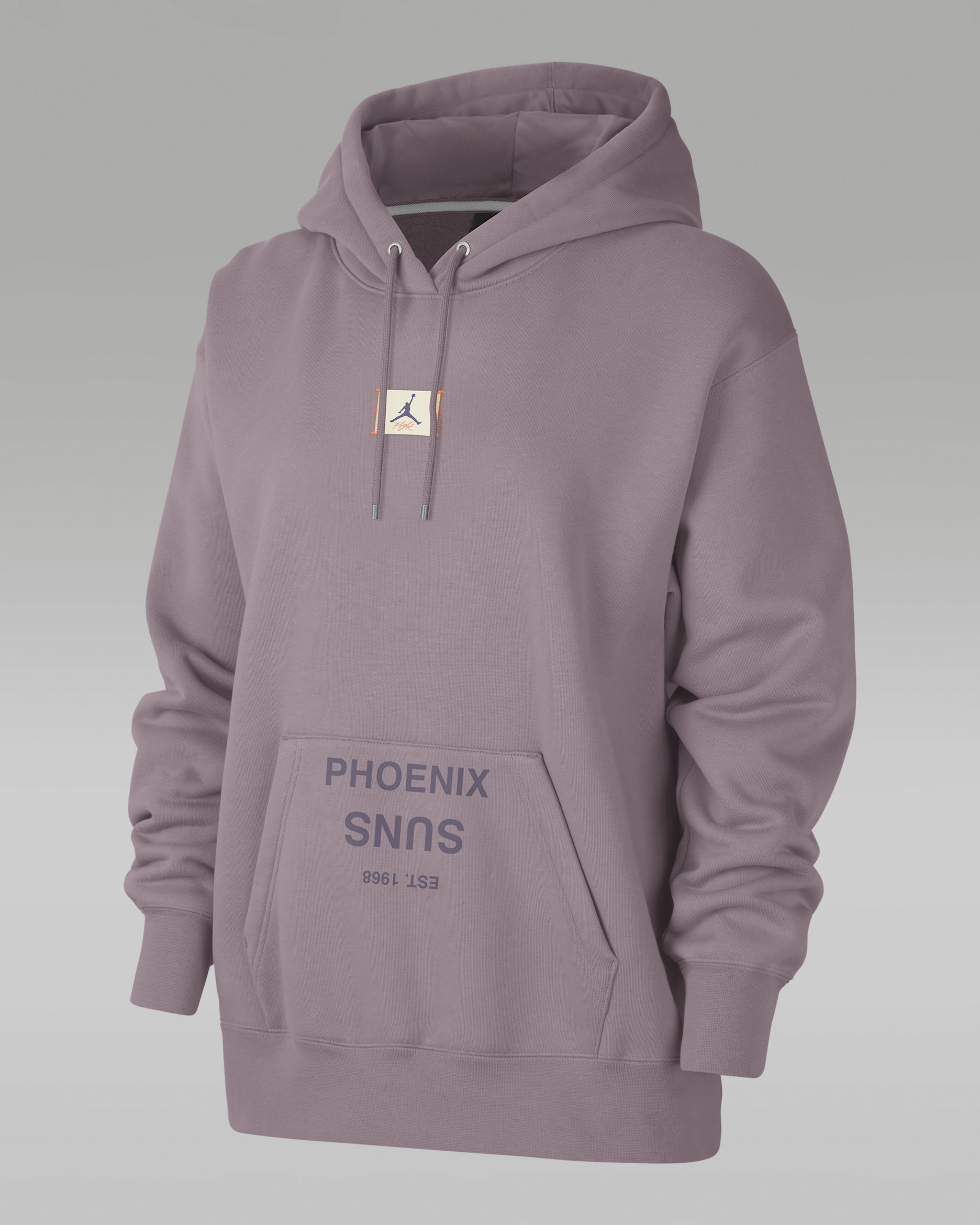 Sudadera sin cierre con gorro forrado de satén Jordan de la NBA para mujer Phoenix Suns Flight Fleece - Morado humo/Pasa oscuro