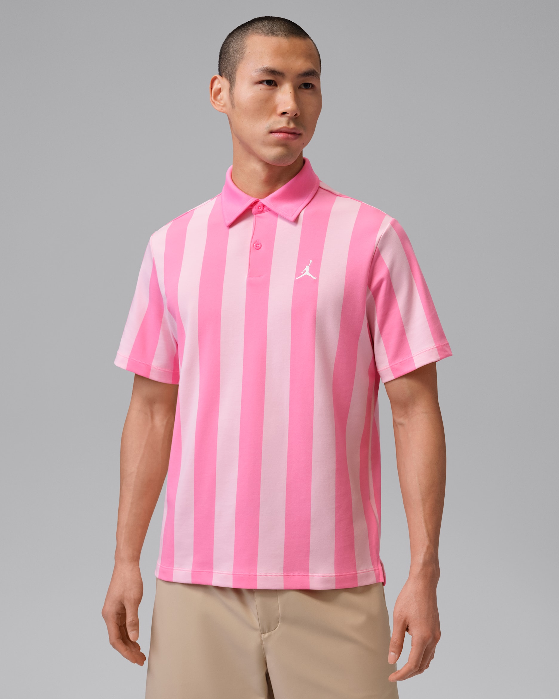 조던 스포츠 남성 드라이 핏 프린트 골프 폴로 - 핑크 글로우/화이트