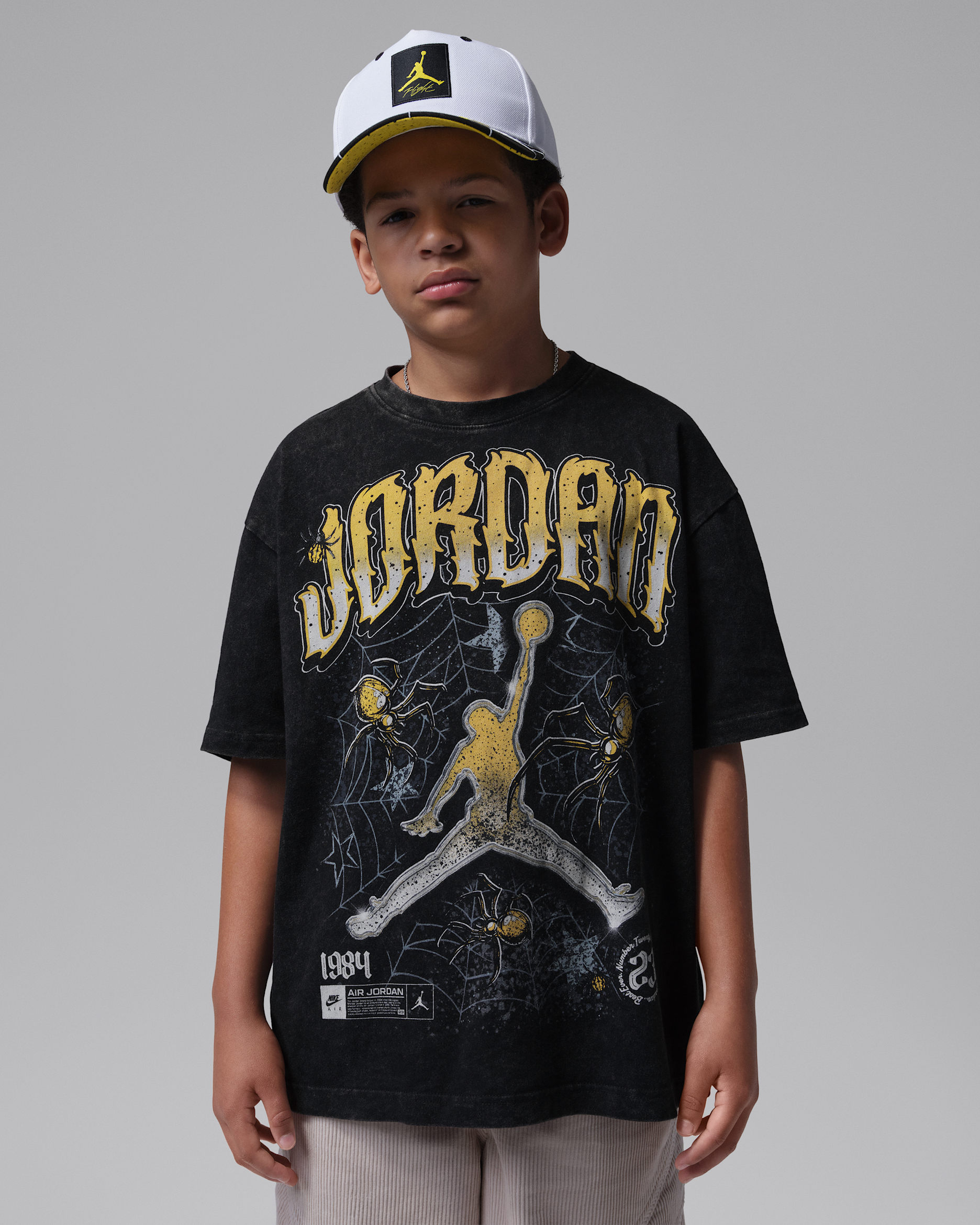 Jordan Big Kids' AJ4 Tour Yellow Retro T-Shirt - Black