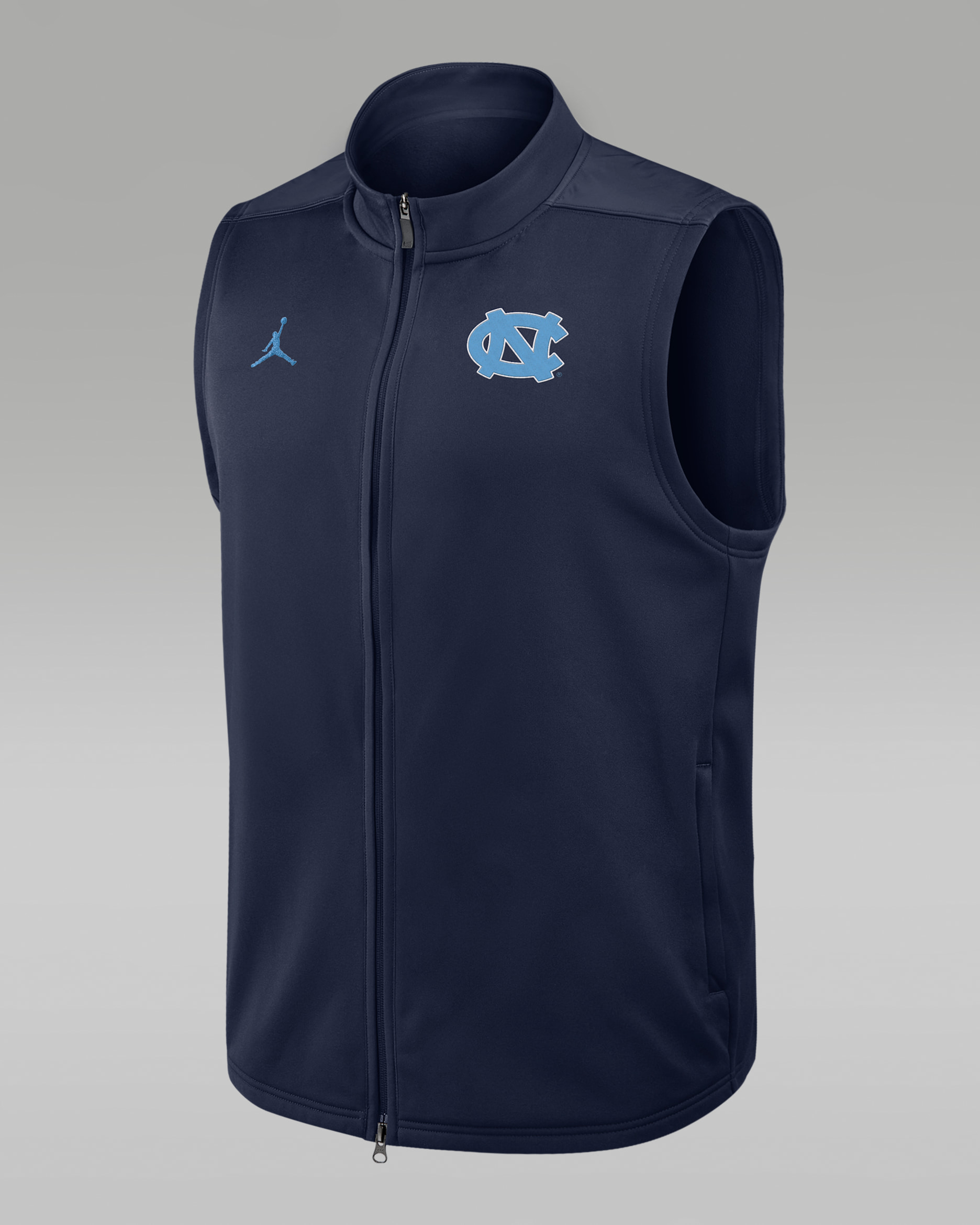 Chaleco universitario marca Jordan Therma-FIT de cierre completo para hombre North Carolina Victory - Azul marino