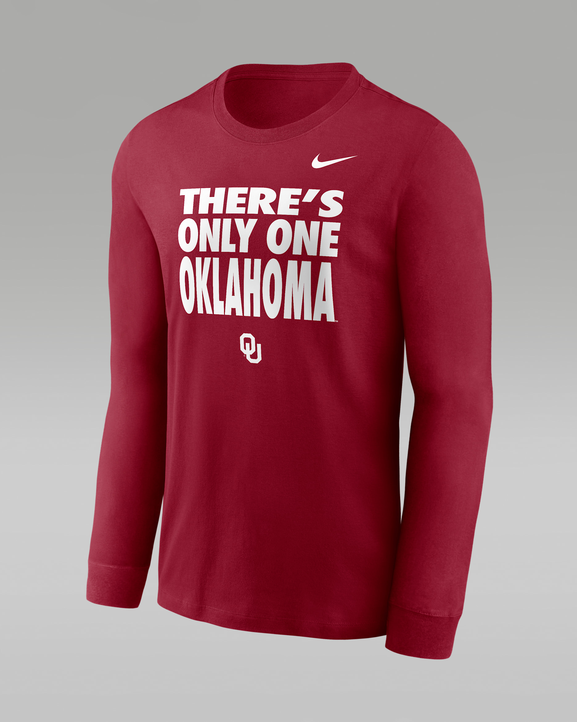 Playera de manga larga universitaria marca Jordan Dri-FIT para hombre Oklahoma Sideline Slogan - Carmesí team