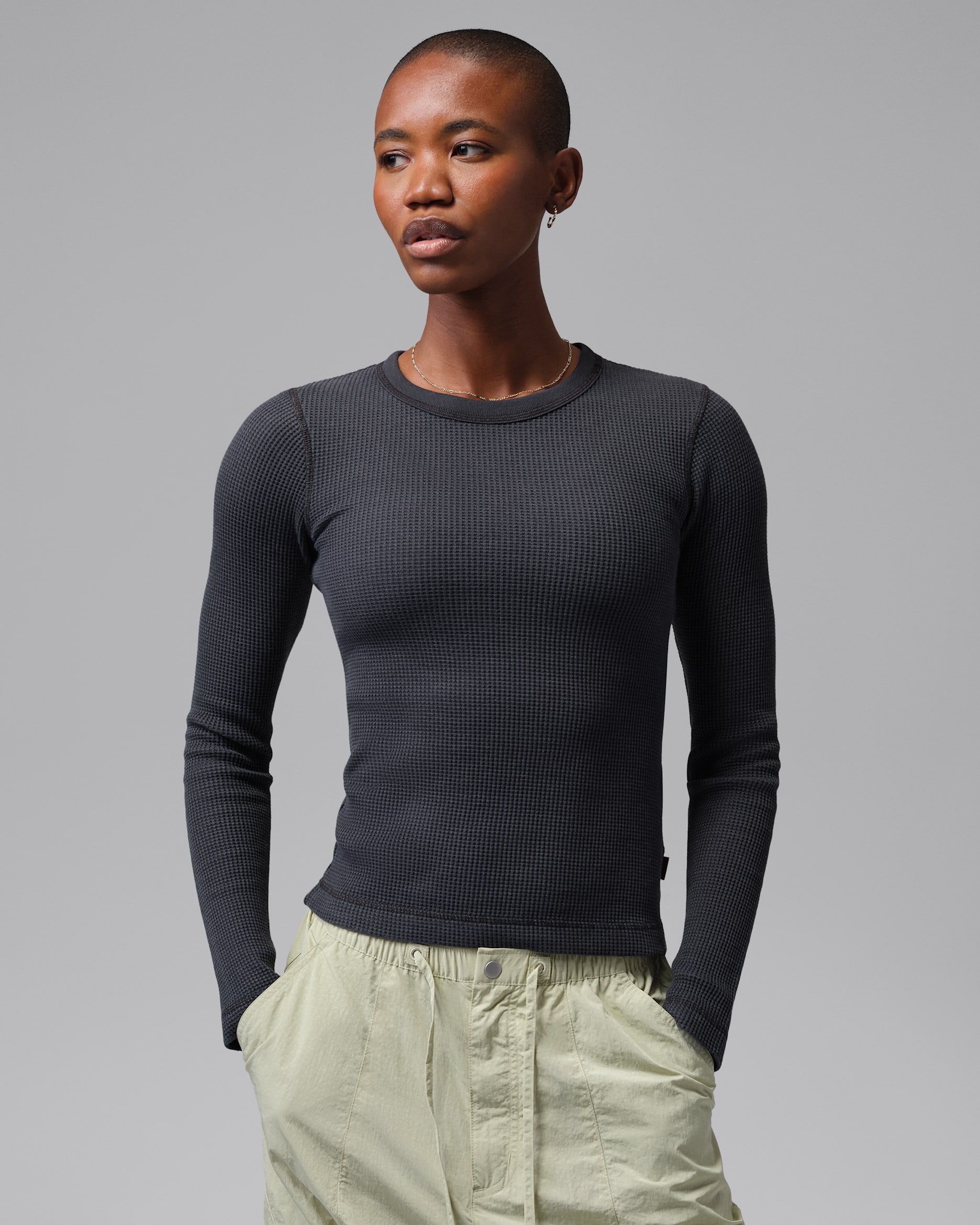 Jordan Flight Women's Long-Sleeve Waffle Top - Black