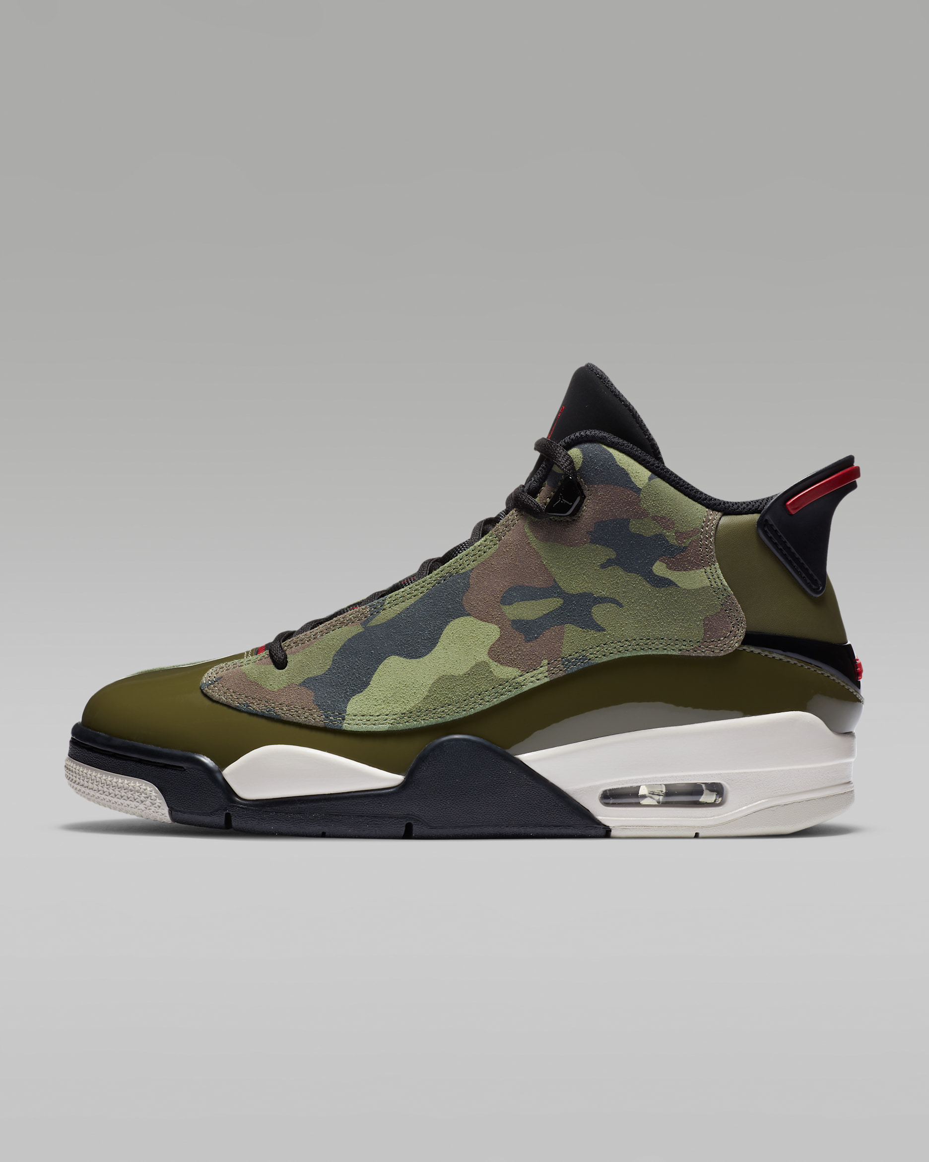 Air Jordan Dub Zero Men's Shoes - Medium Olive/Black/Light Bone/Gym Red
