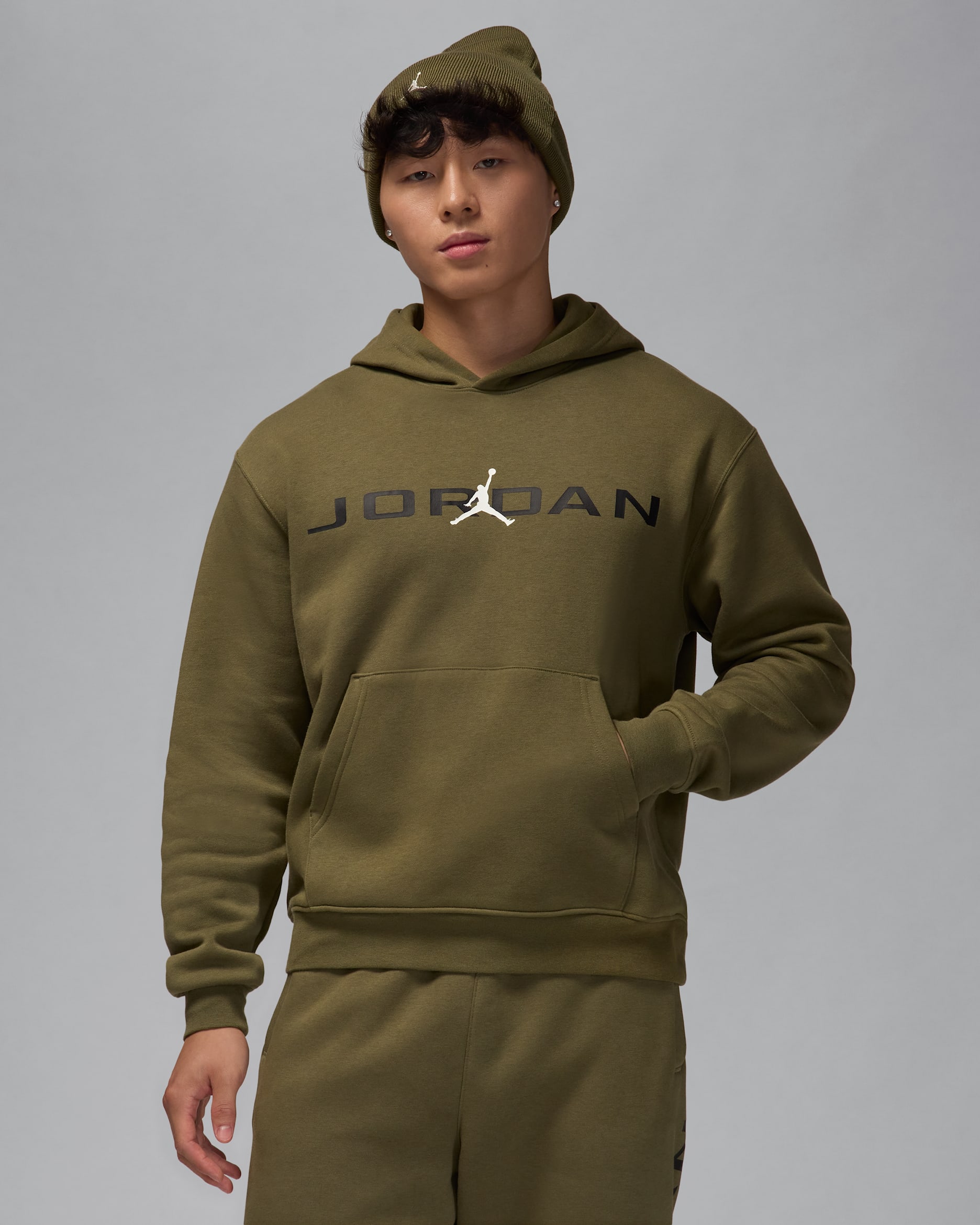 Jordan Essentials Men's Fleece Hoodie - Medium Olive
