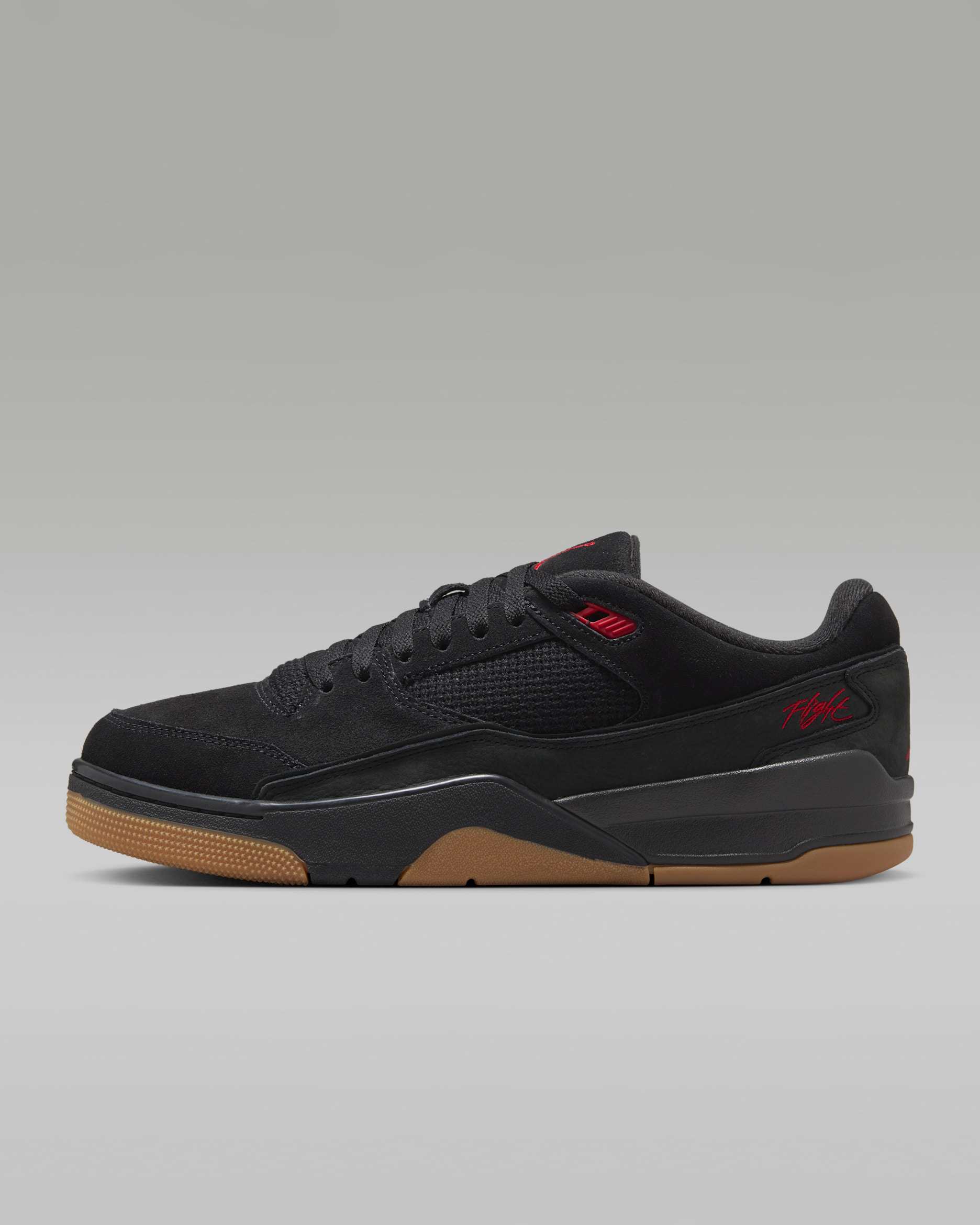 Tenis para hombre Jordan Flight Court - Negro/Marrón medio goma/Rojo universitario